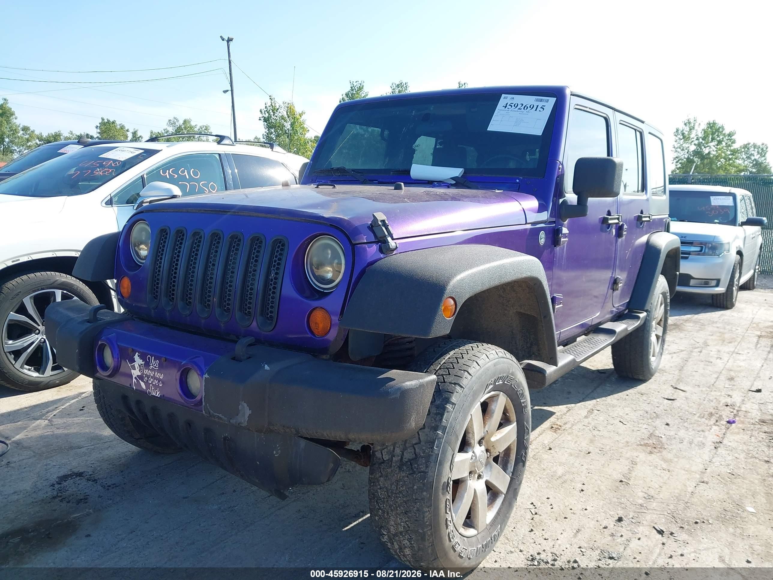 2007 Jeep Wrangler Unlimited X Фиолетовый vin: 1J4GA39117L193478
