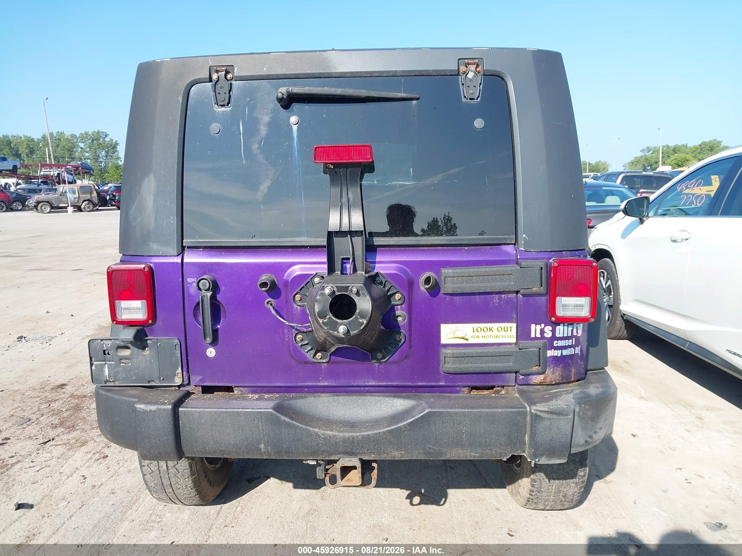 2007 Jeep Wrangler Unlimited X Фиолетовый vin: 1J4GA39117L193478