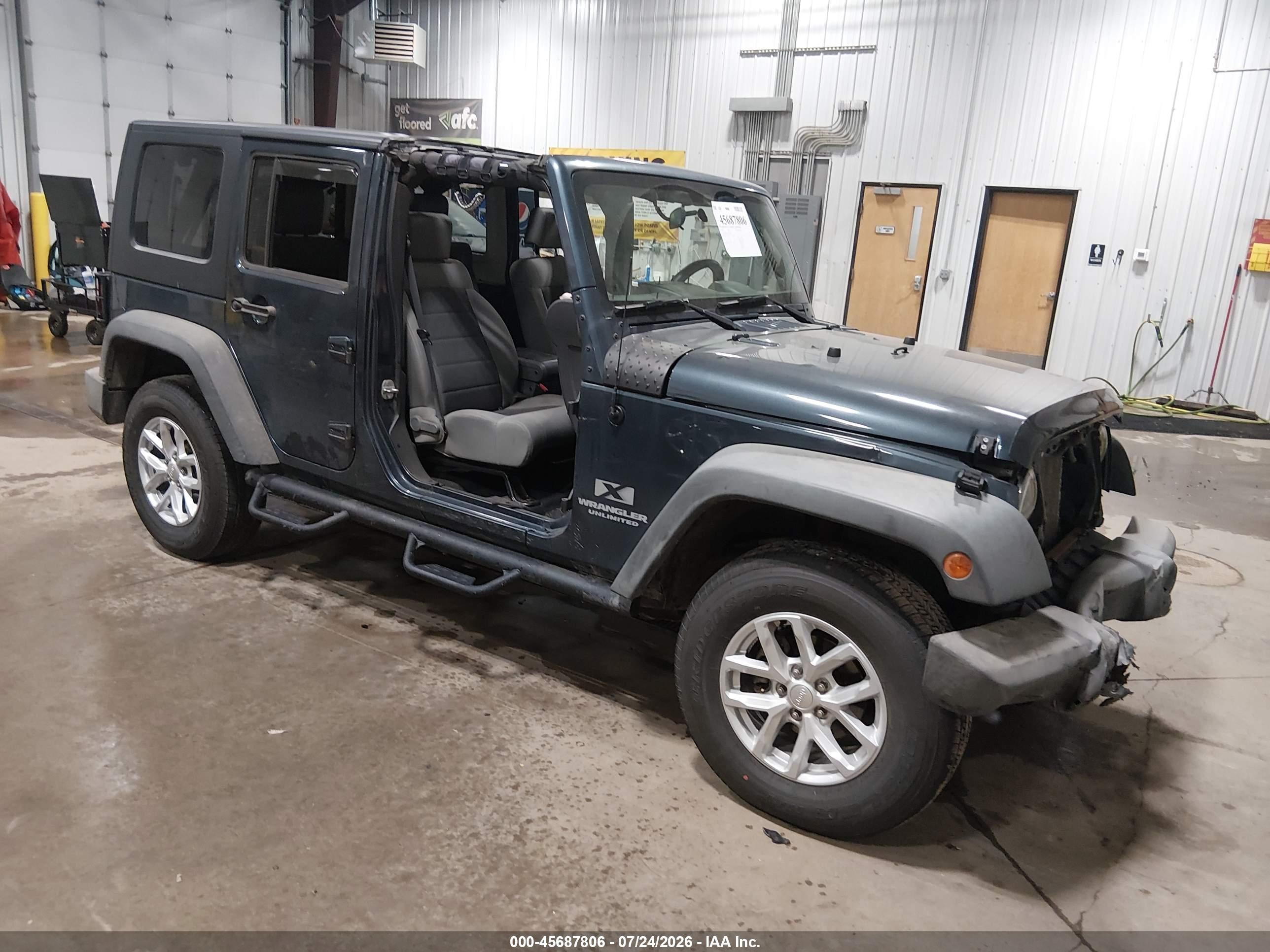 2008 Jeep Wrangler Unlimited X Black vin: 1J4GA39118L556329