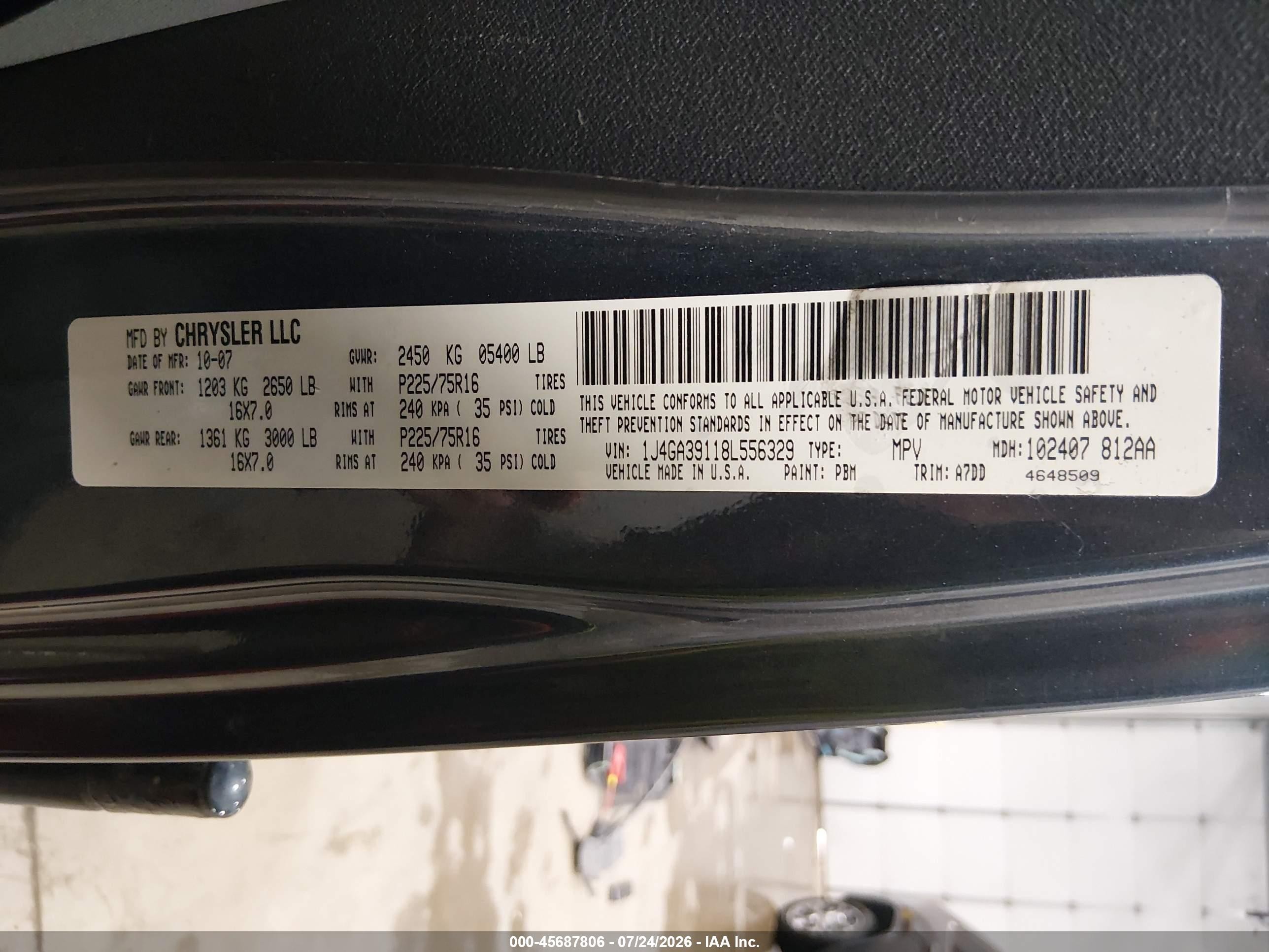 2008 Jeep Wrangler Unlimited X Black vin: 1J4GA39118L556329