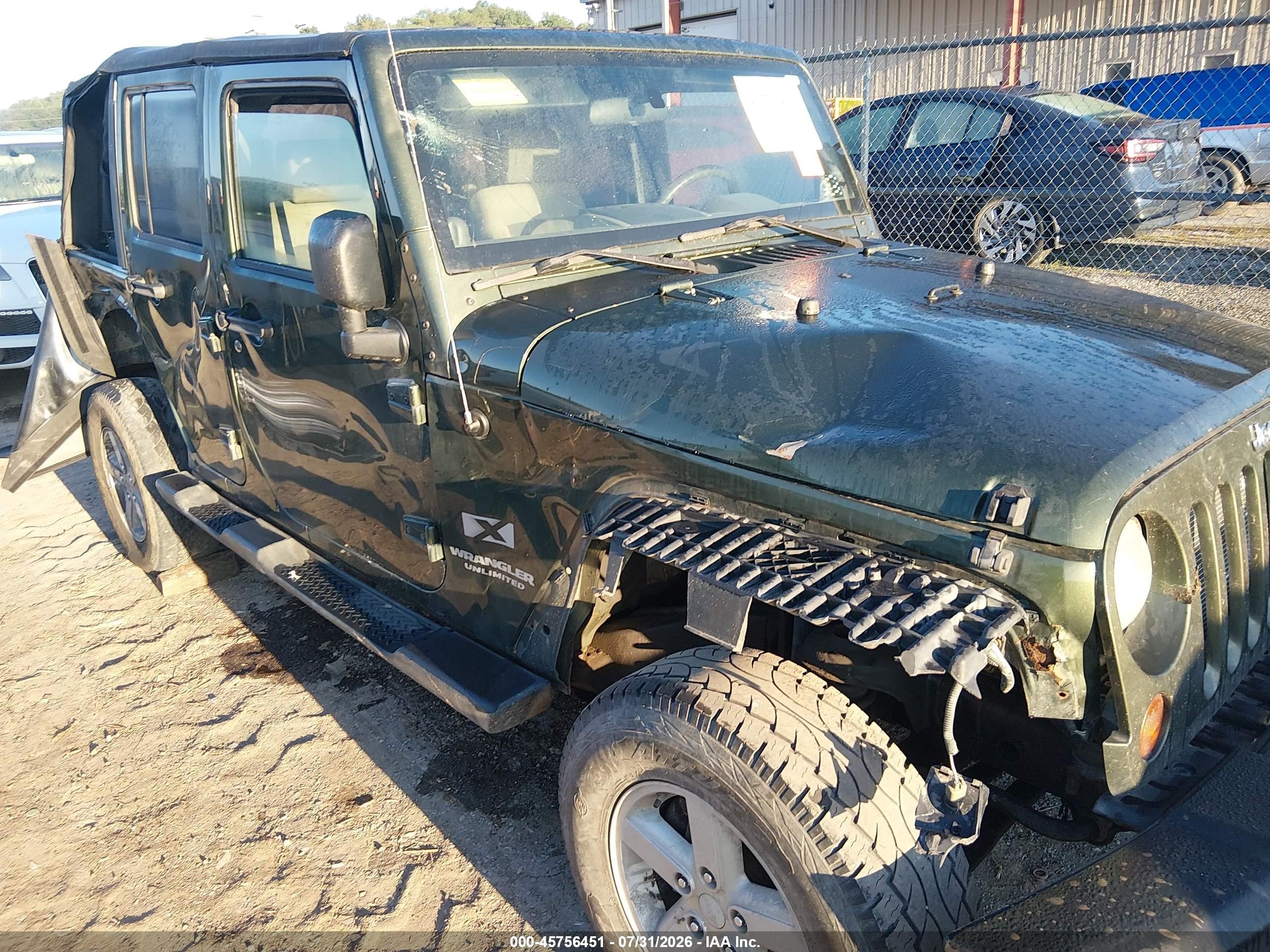 2008 Jeep Wrangler Unlimited X Зеленый vin: 1J4GA39118L560252