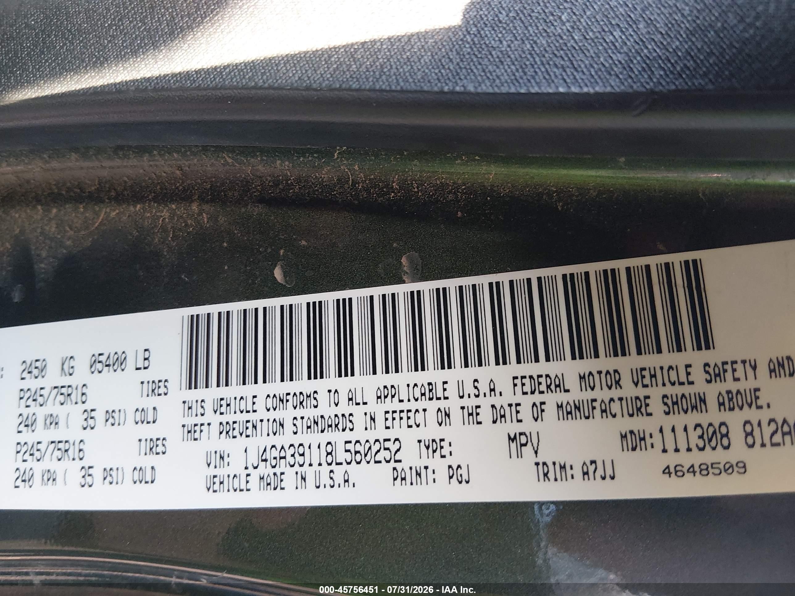 2008 Jeep Wrangler Unlimited X Зеленый vin: 1J4GA39118L560252