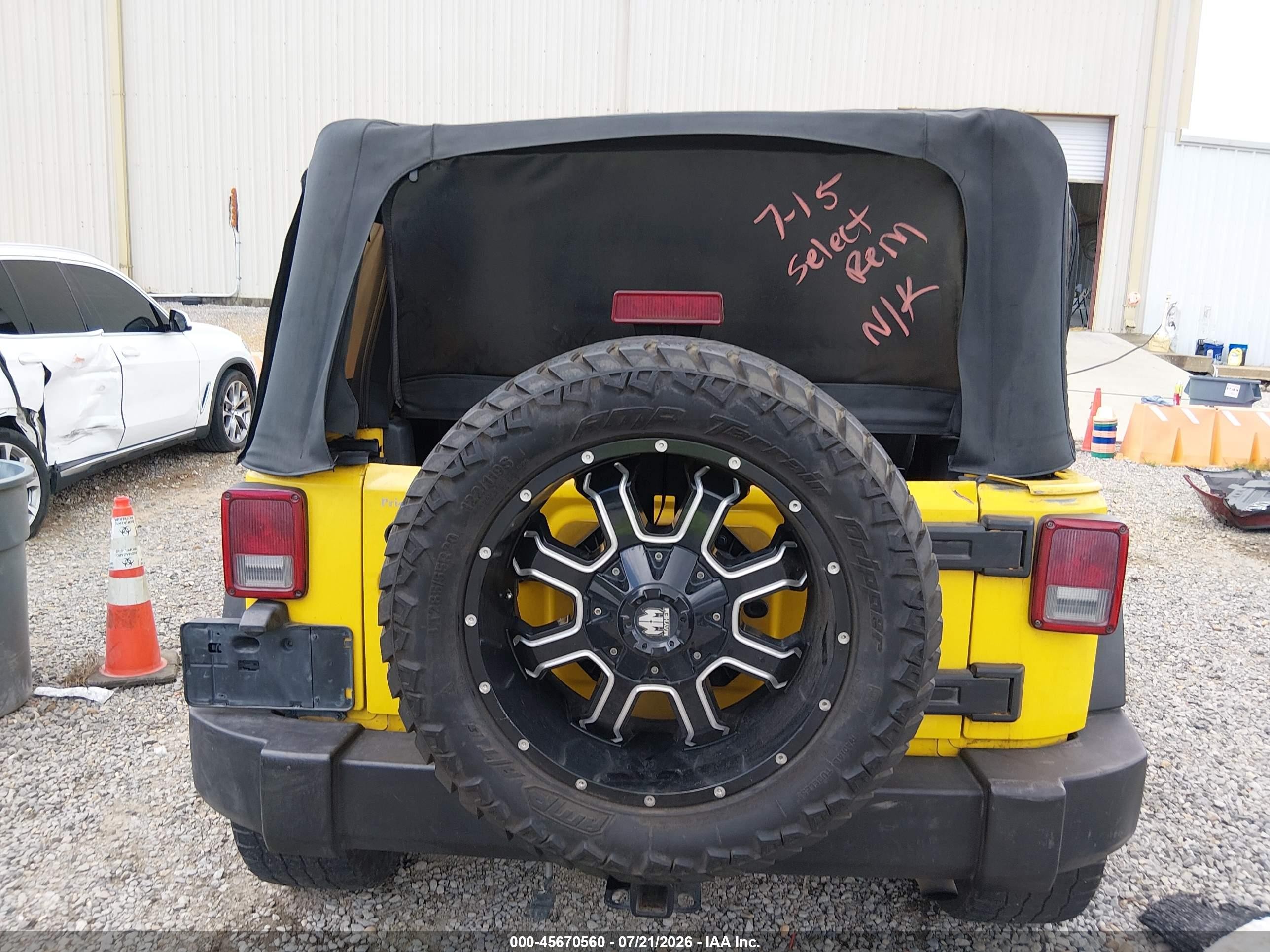 2008 Jeep Wrangler Unlimited X Yellow vin: 1J4GA39118L622538