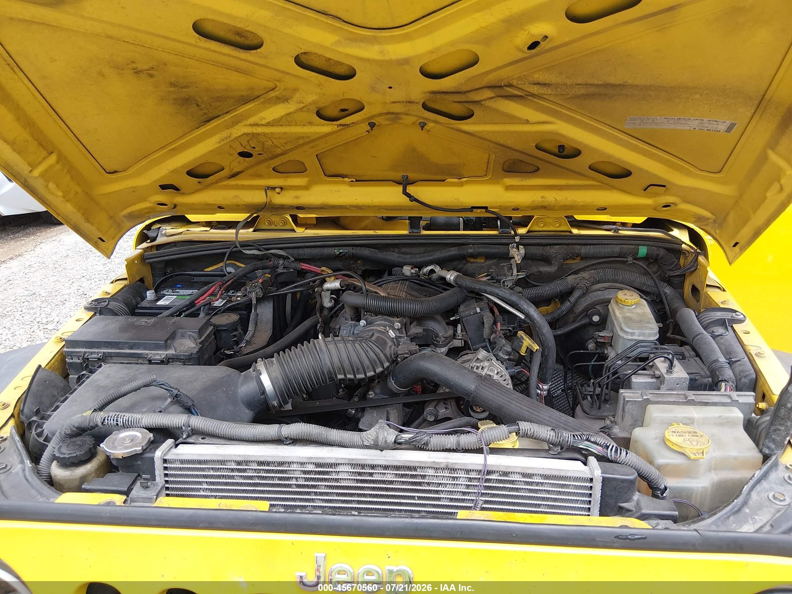 2008 Jeep Wrangler Unlimited X Yellow vin: 1J4GA39118L622538