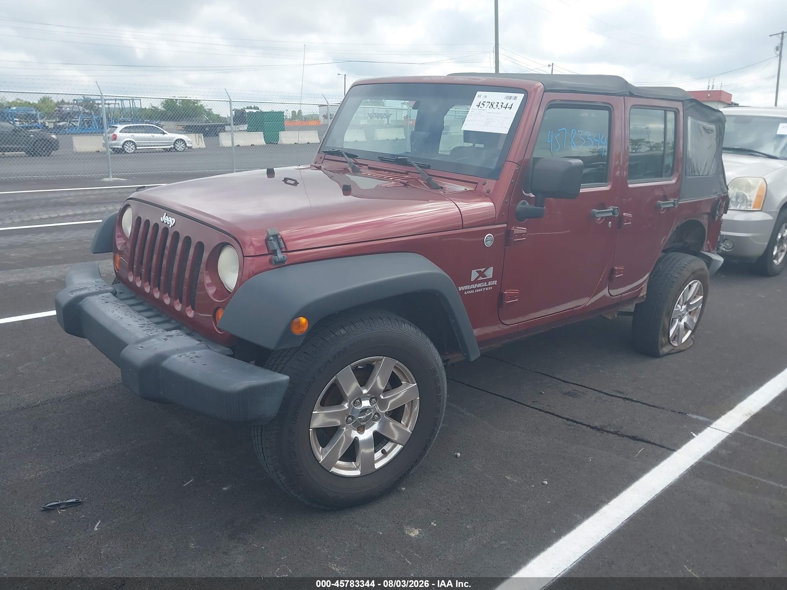 2009 Jeep Wrangler Unlimited X Burgundy vin: 1J4GA39119L759626