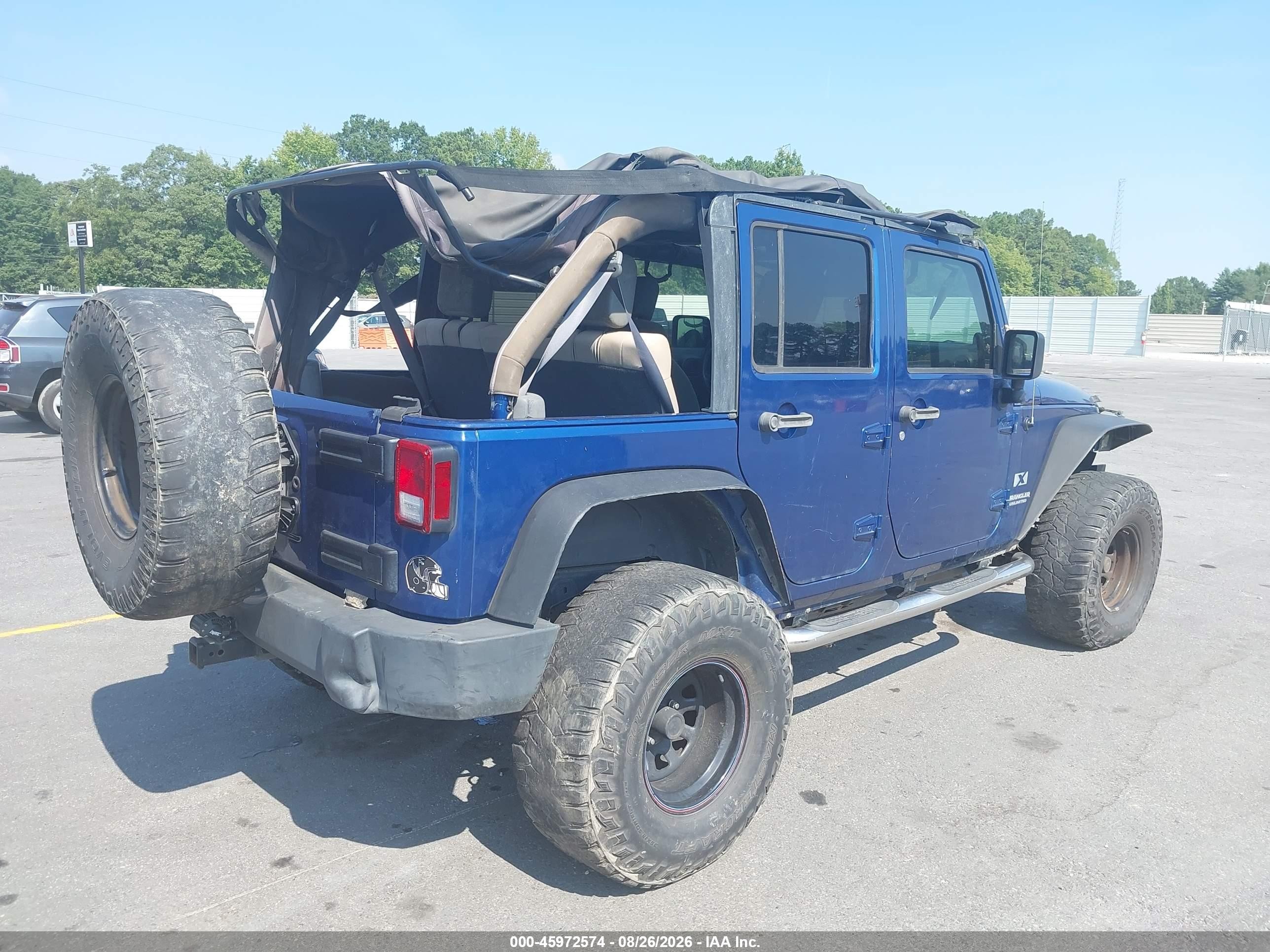 2009 Jeep Wrangler Unlimited X Blue vin: 1J4GA39119L774580