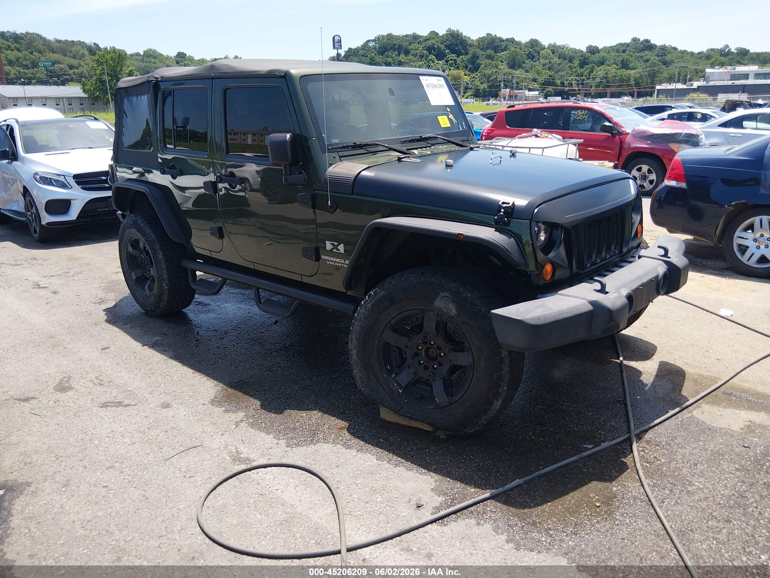 2008 Jeep Wrangler Unlimited X Green vin: 1J4GA39128L511108