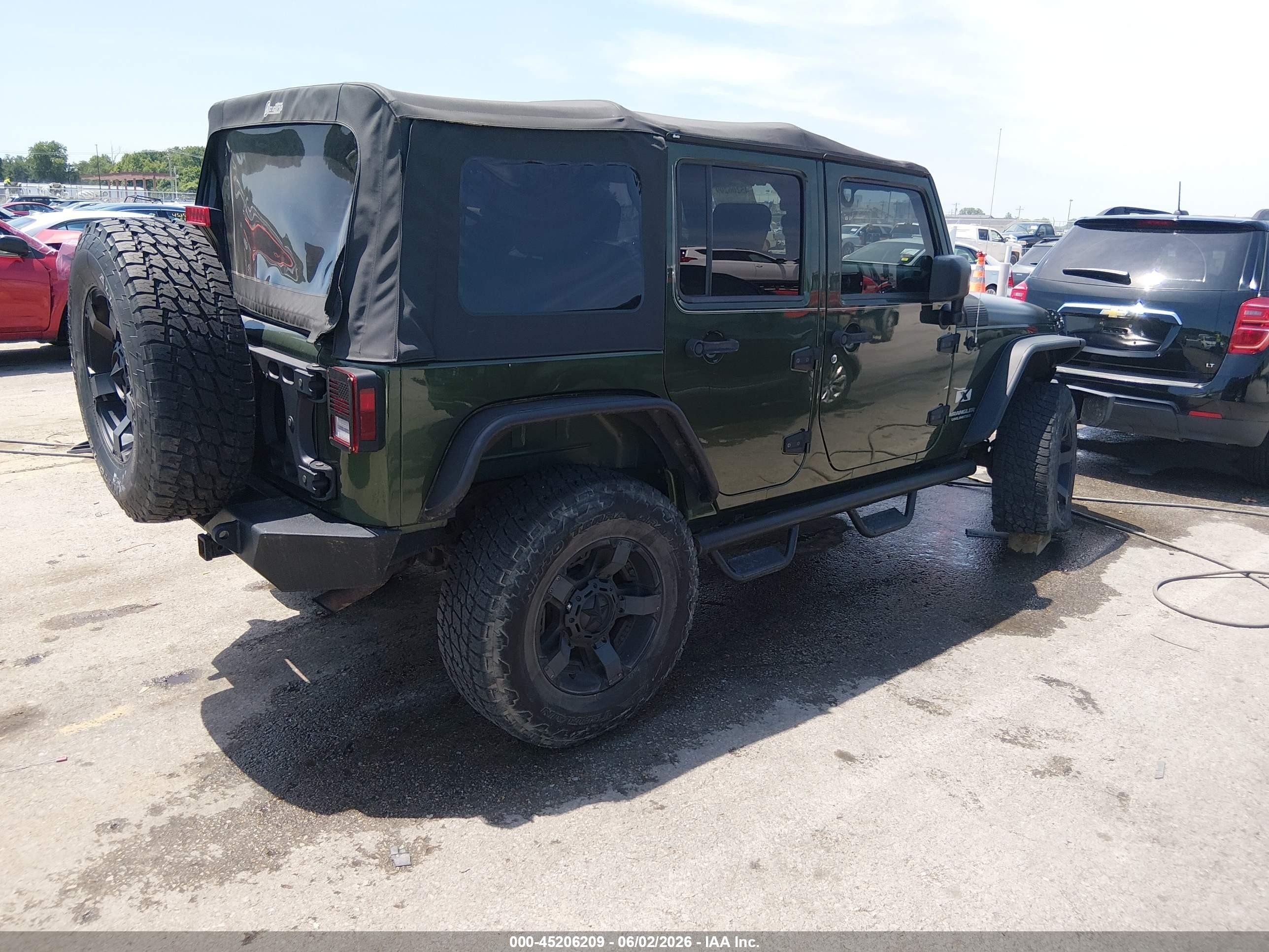 2008 Jeep Wrangler Unlimited X Green vin: 1J4GA39128L511108