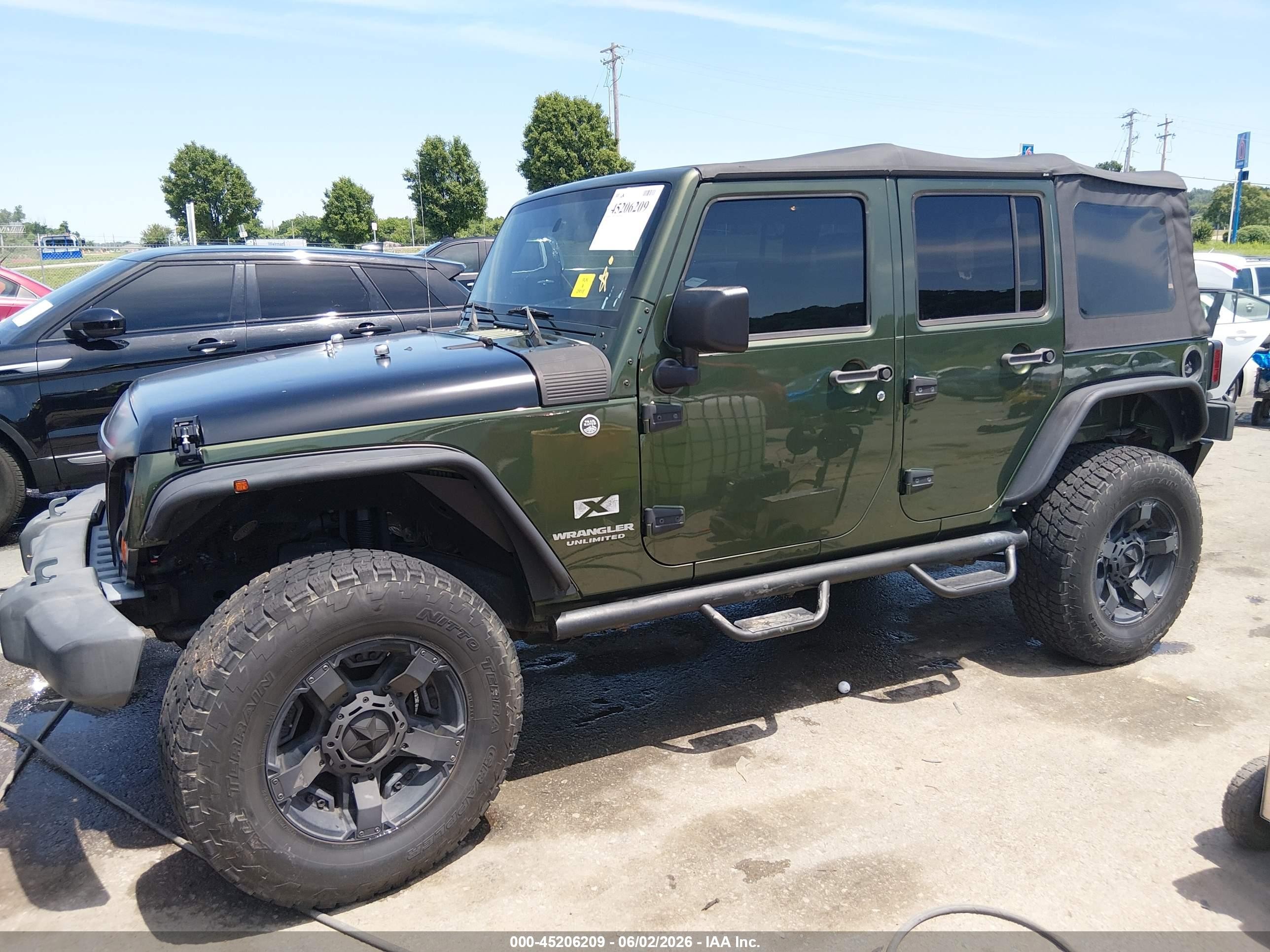 2008 Jeep Wrangler Unlimited X Green vin: 1J4GA39128L511108