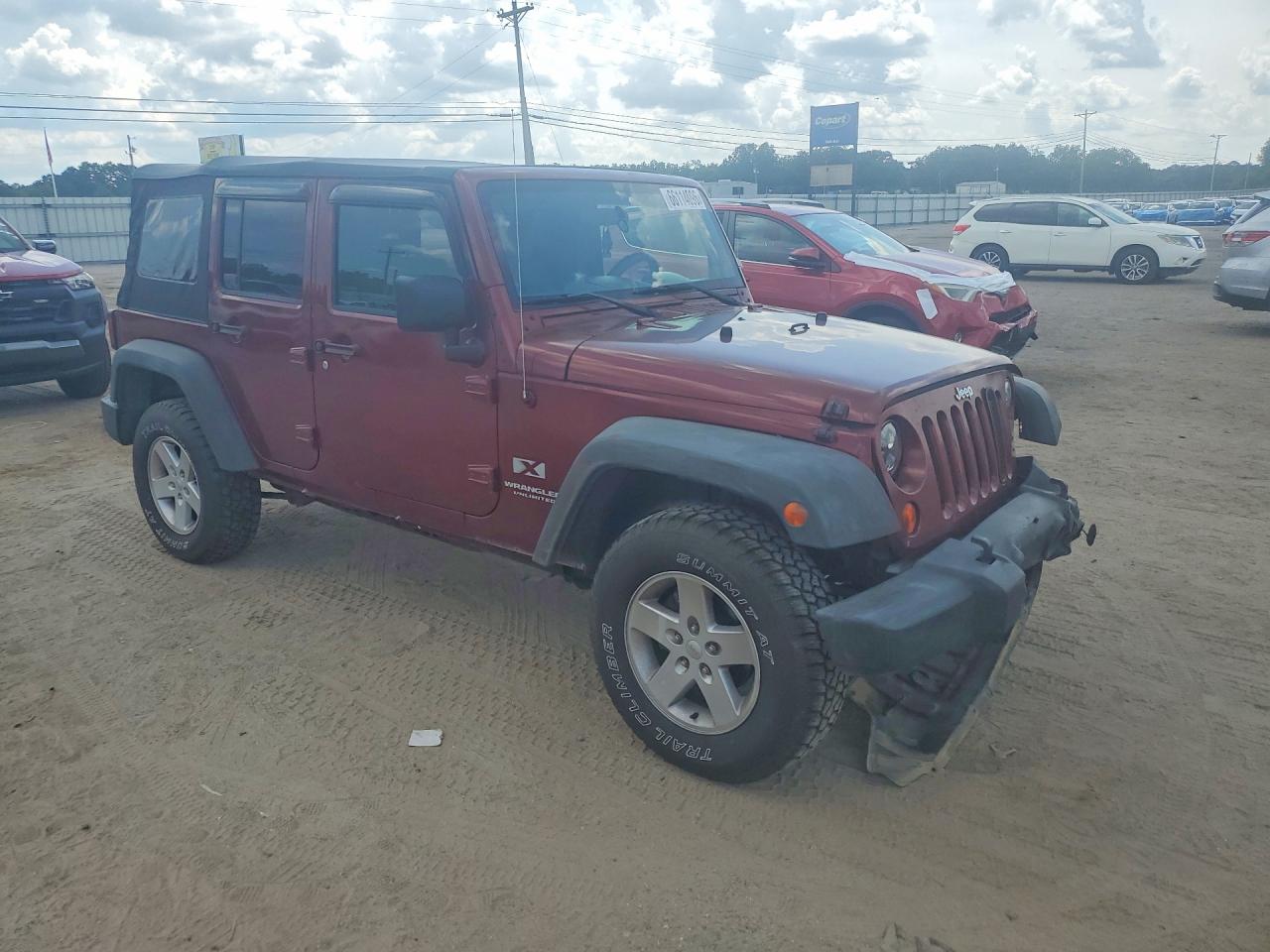 2008 Jeep Wrangler Unlimited X Темно-бордовый vin: 1J4GA39128L600385