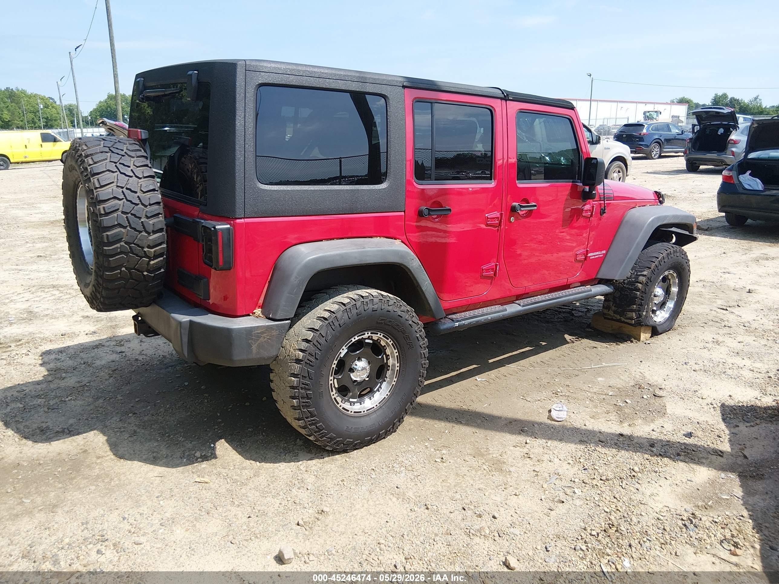 2008 Jeep Wrangler Unlimited X Red vin: 1J4GA39138L547907