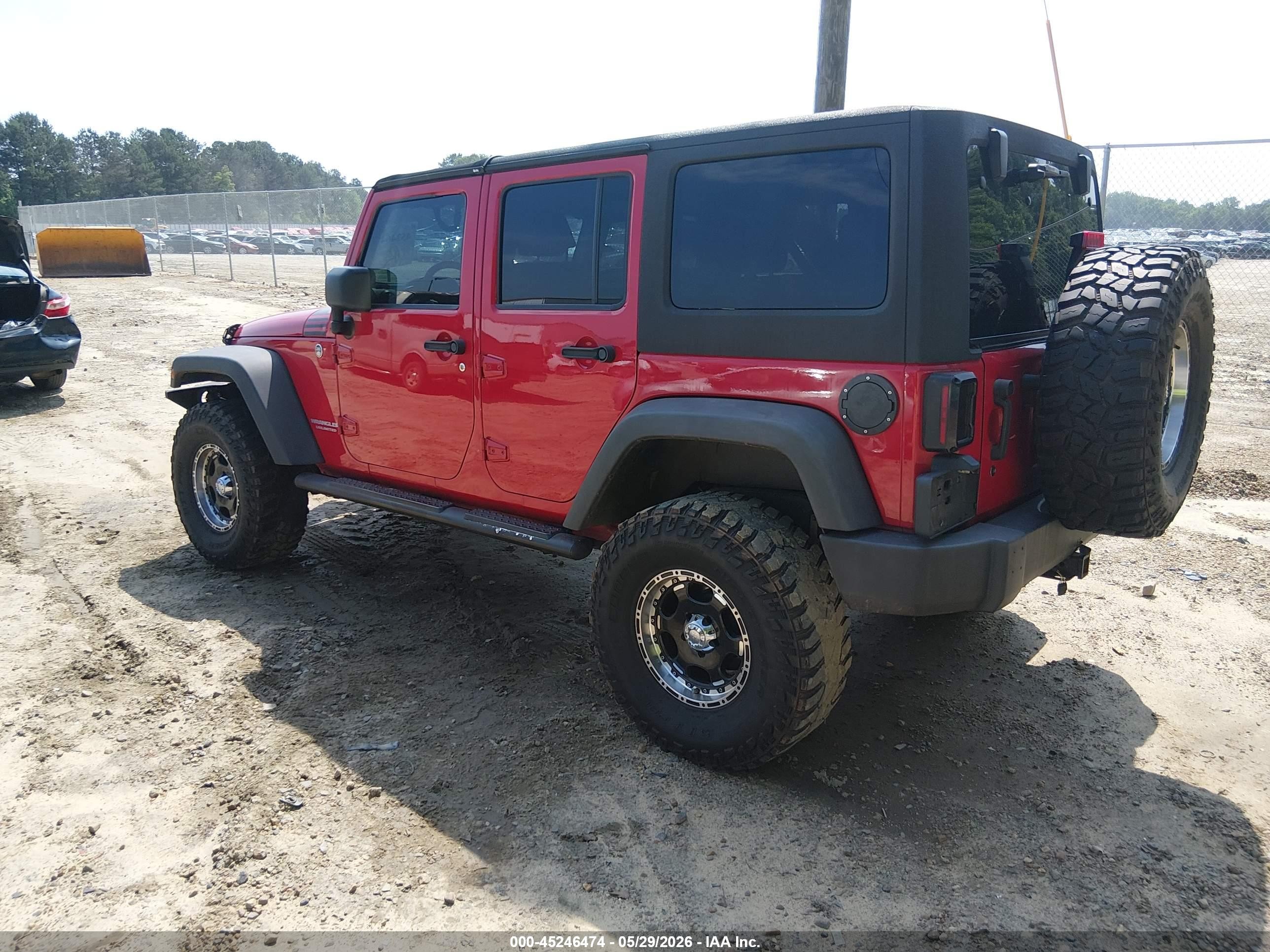 2008 Jeep Wrangler Unlimited X Red vin: 1J4GA39138L547907