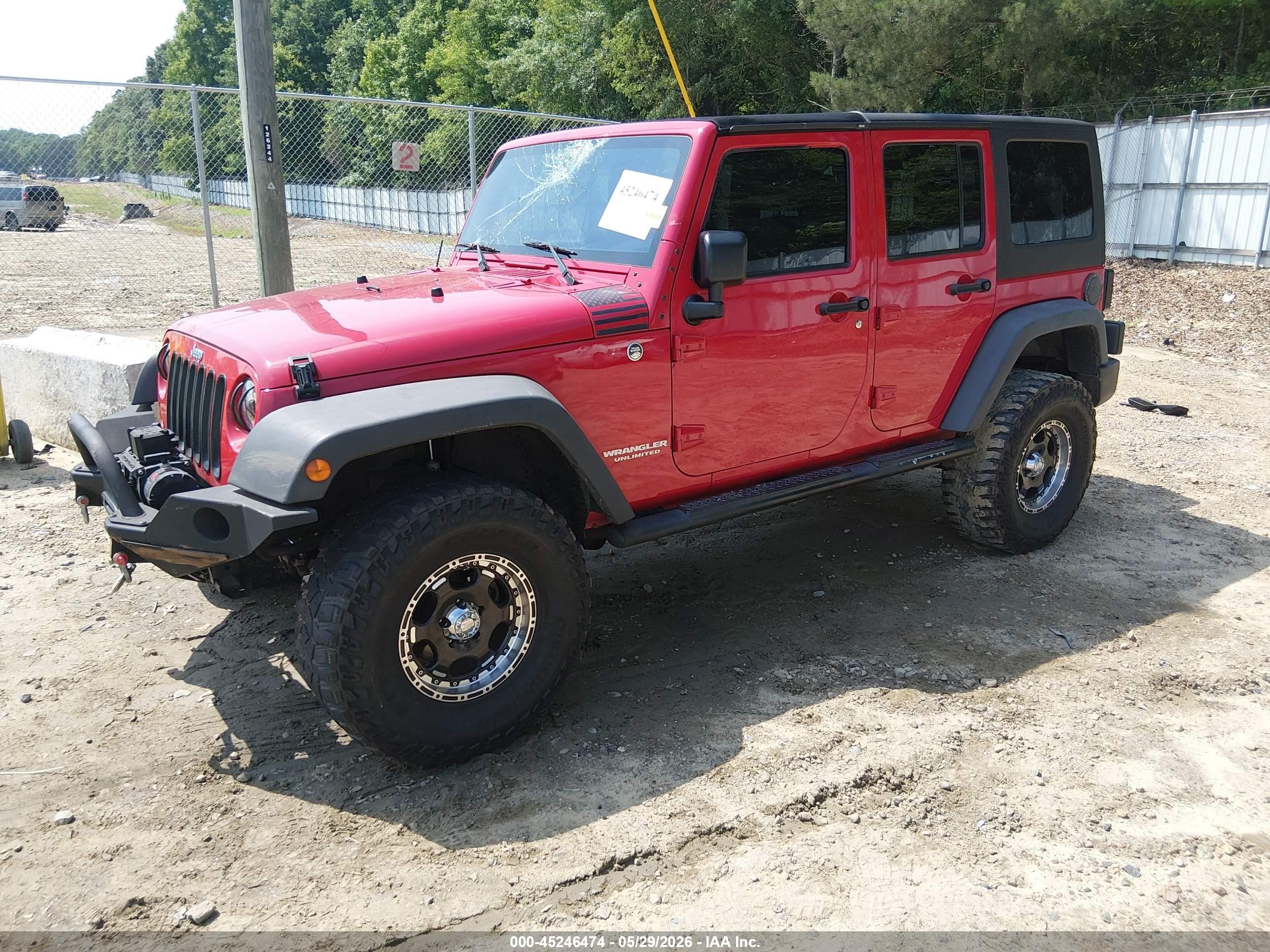 2008 Jeep Wrangler Unlimited X Red vin: 1J4GA39138L547907
