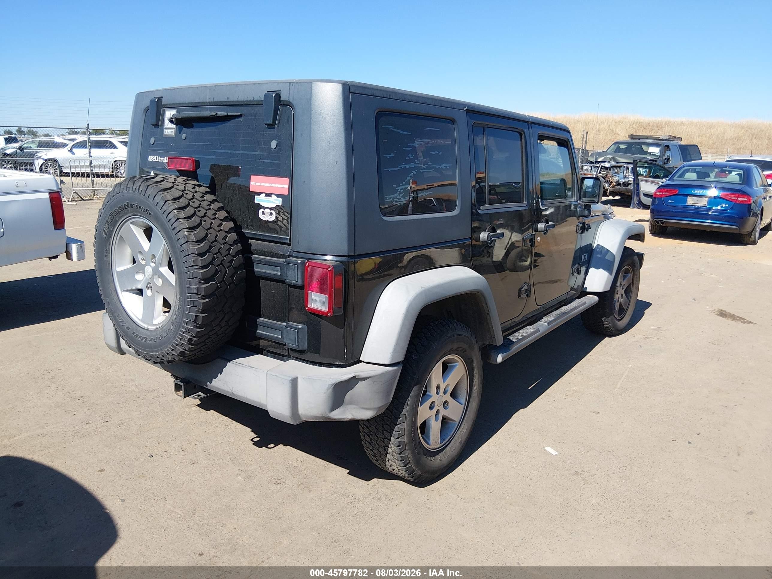 2008 Jeep Wrangler Unlimited X Black vin: 1J4GA39138L584889