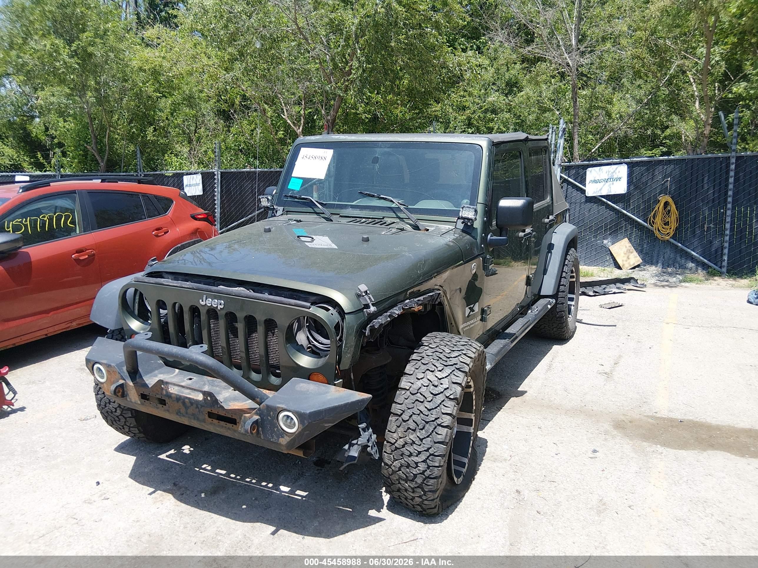 2007 Jeep Wrangler Unlimited X Green vin: 1J4GA39147L154805