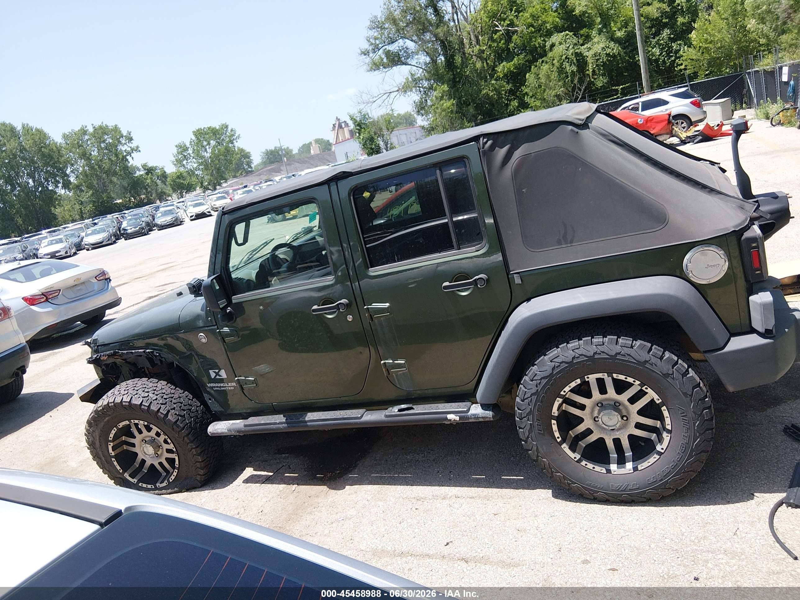 2007 Jeep Wrangler Unlimited X Green vin: 1J4GA39147L154805