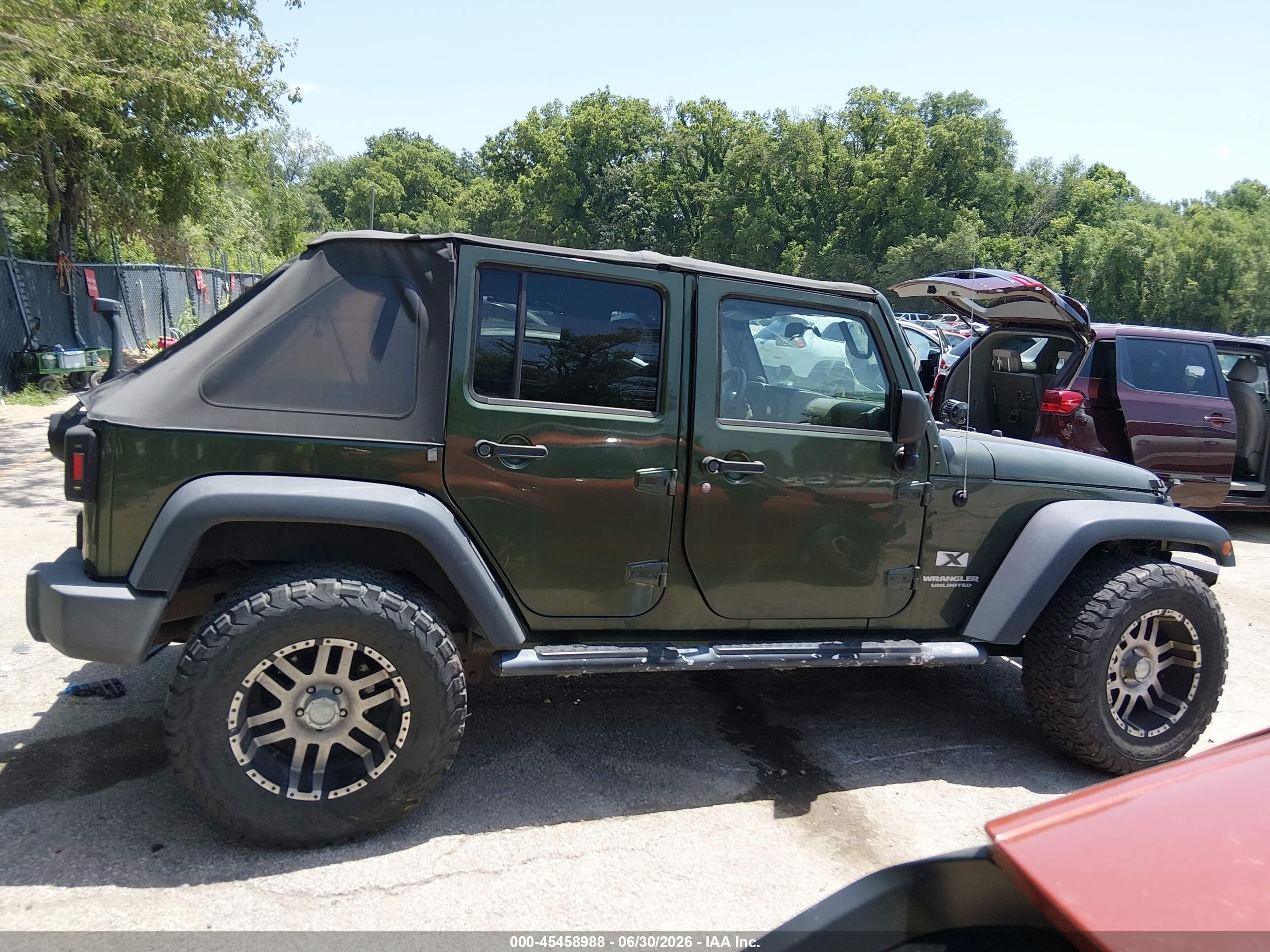 2007 Jeep Wrangler Unlimited X Green vin: 1J4GA39147L154805