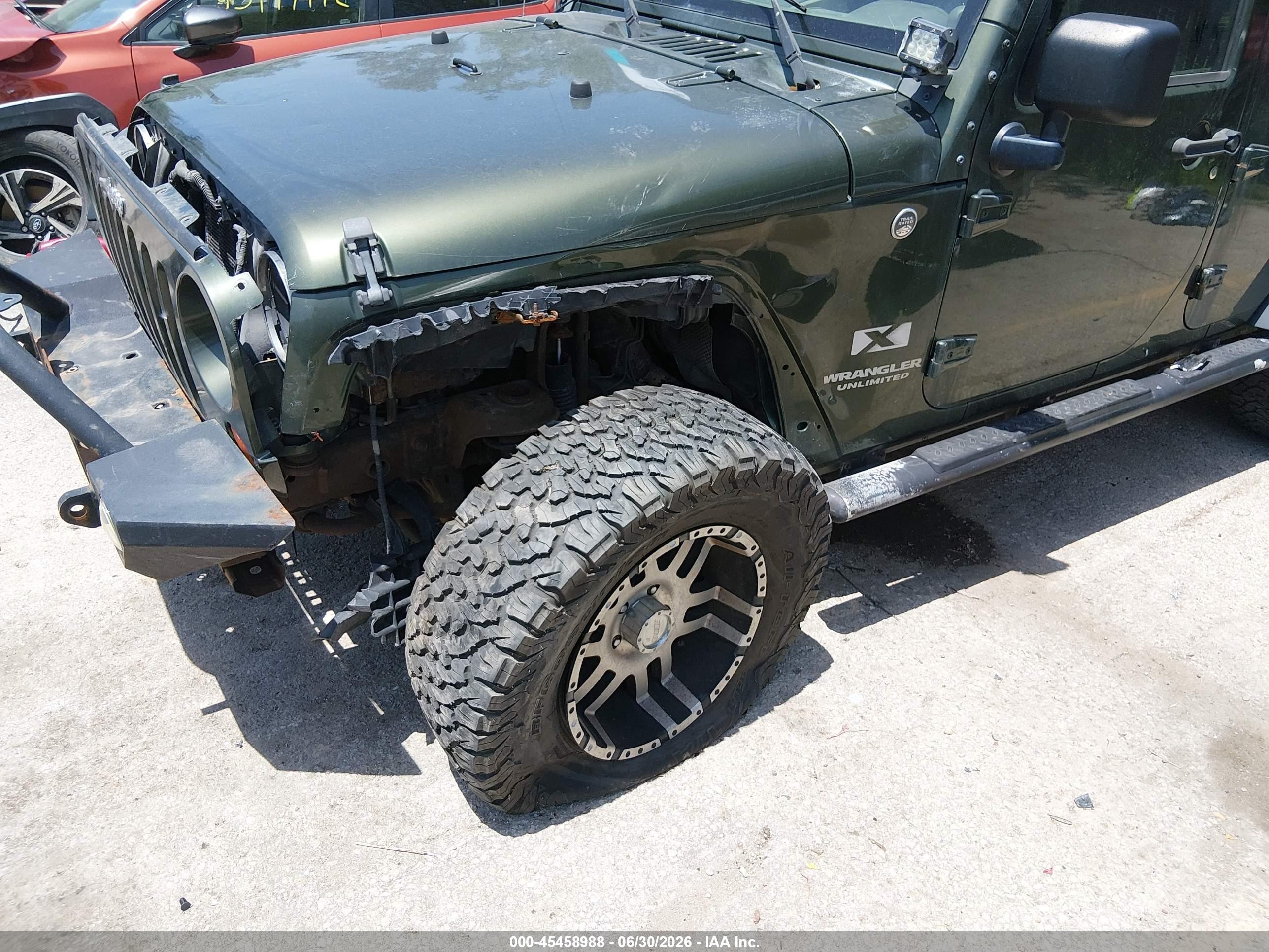 2007 Jeep Wrangler Unlimited X Green vin: 1J4GA39147L154805