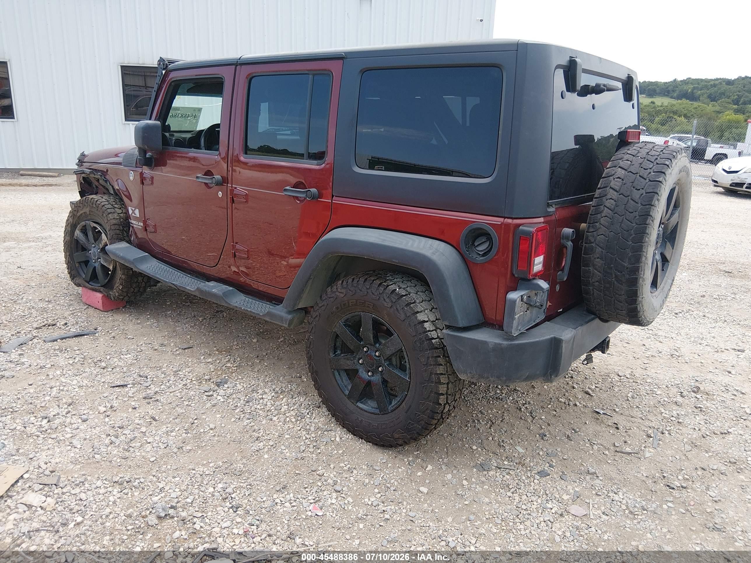 2007 Jeep Wrangler Unlimited X Бордовый vin: 1J4GA39147L173645