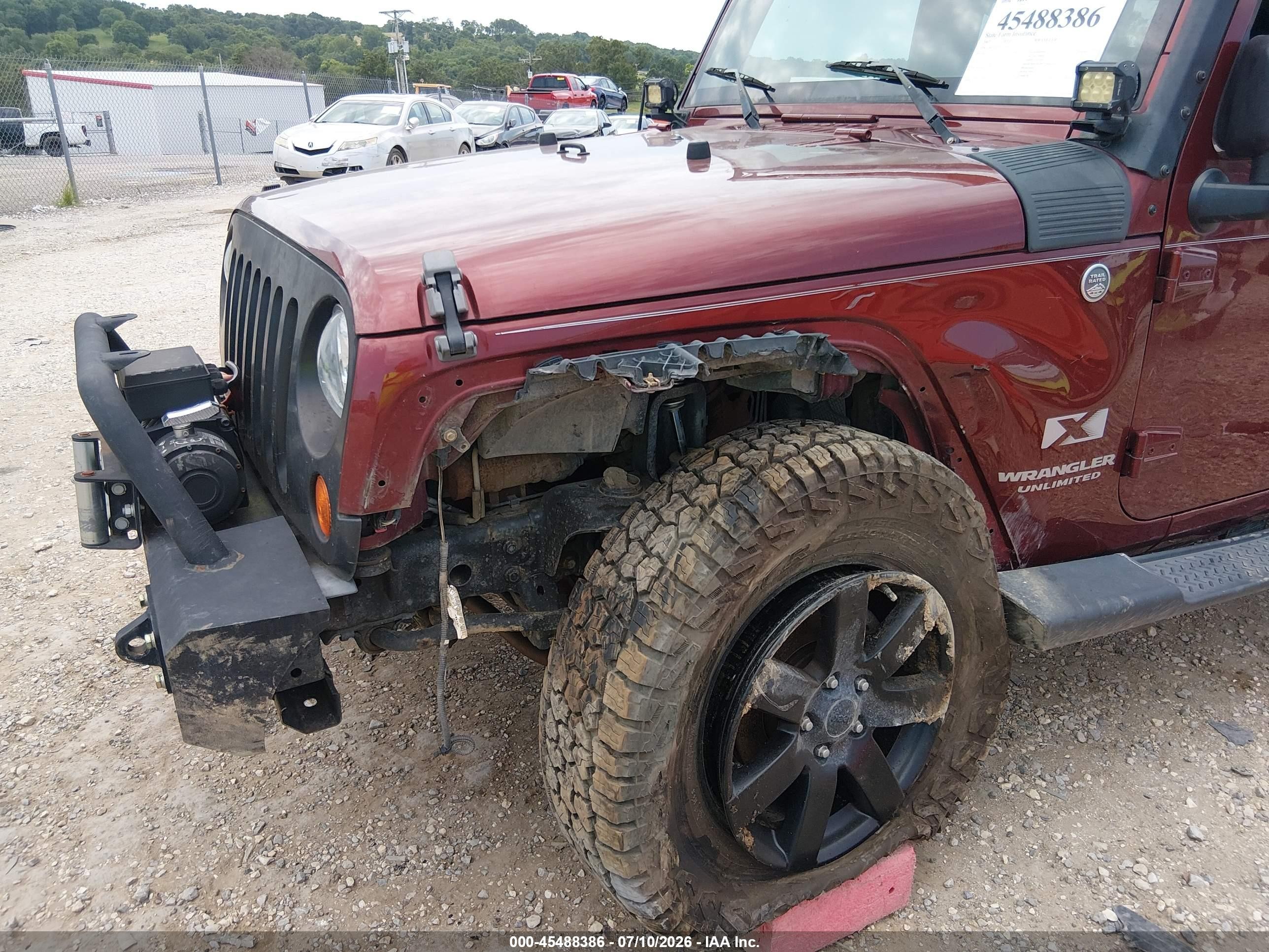 2007 Jeep Wrangler Unlimited X Бордовый vin: 1J4GA39147L173645