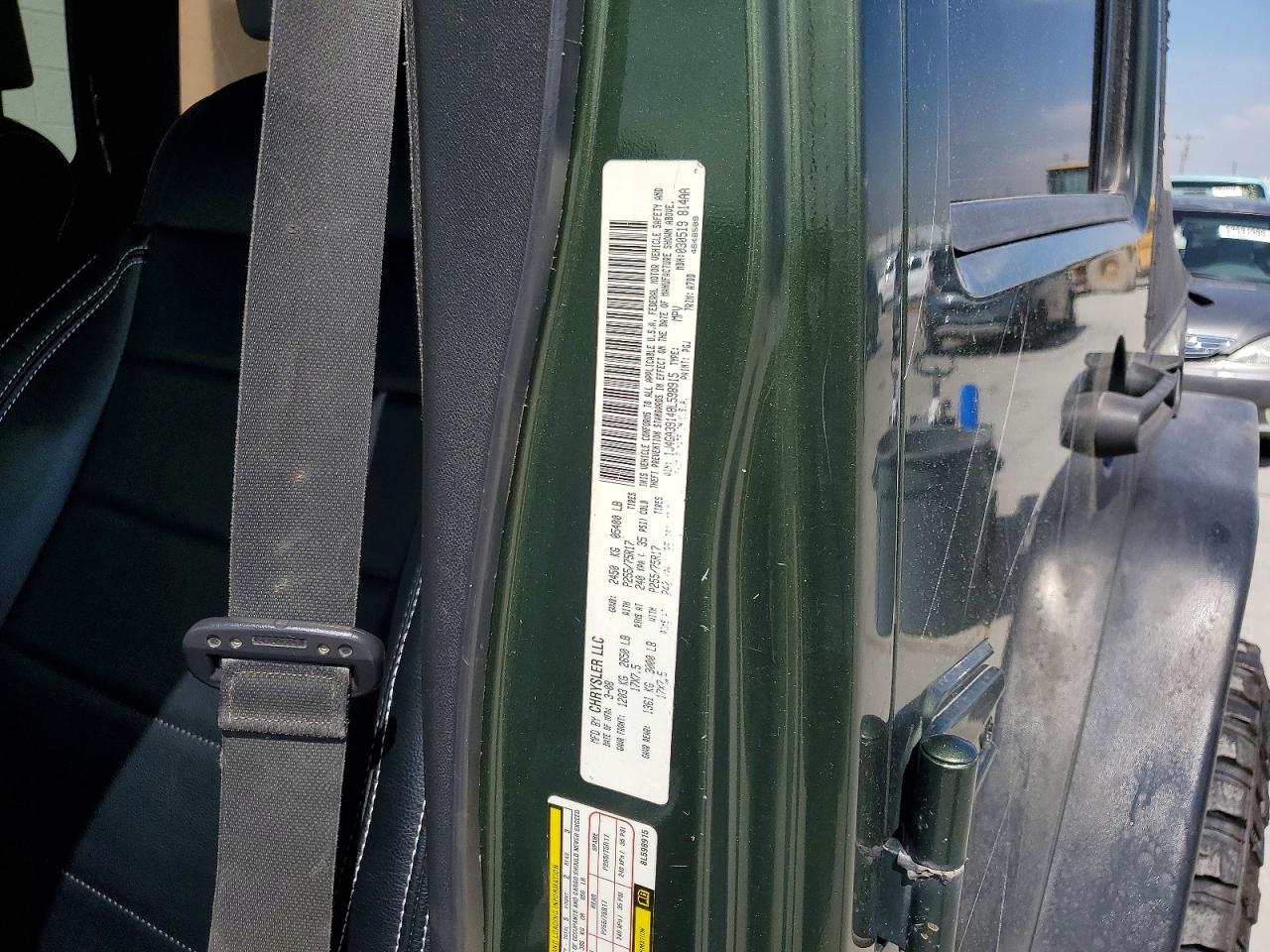 2008 Jeep Wrangler Unlimited X Green vin: 1J4GA39148L598915