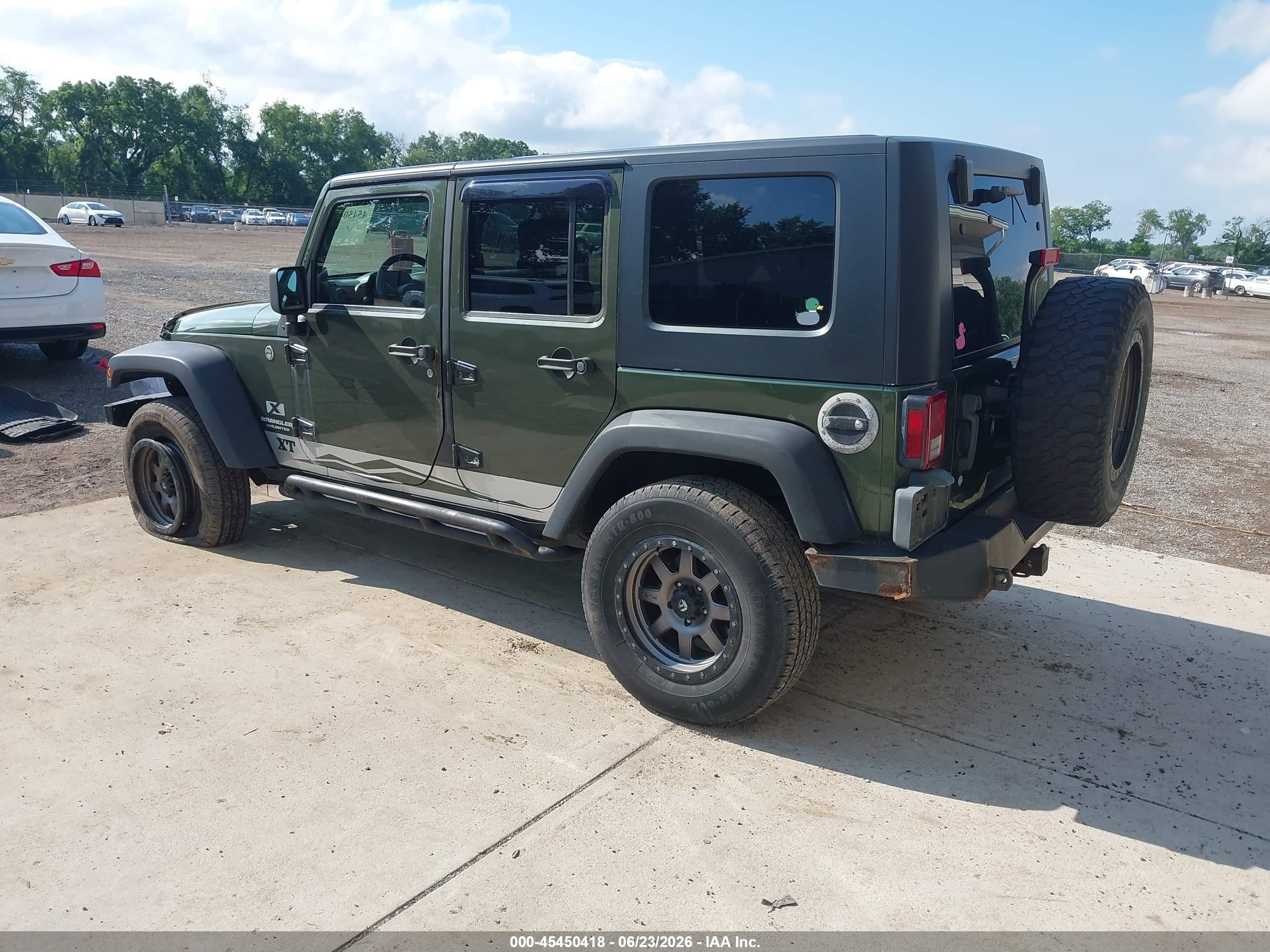 2009 Jeep Wrangler Unlimited X Green vin: 1J4GA39149L711196