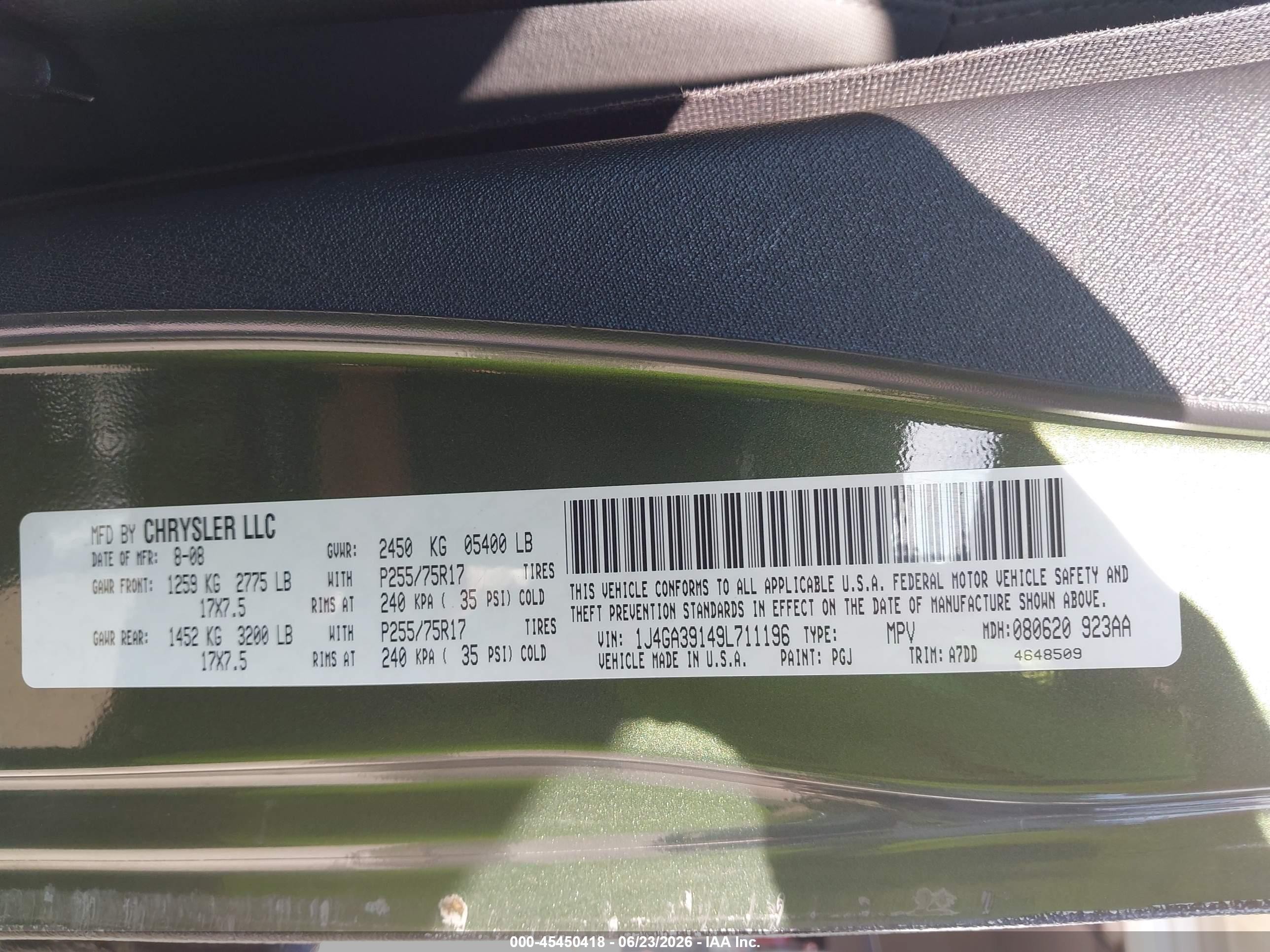 2009 Jeep Wrangler Unlimited X Green vin: 1J4GA39149L711196