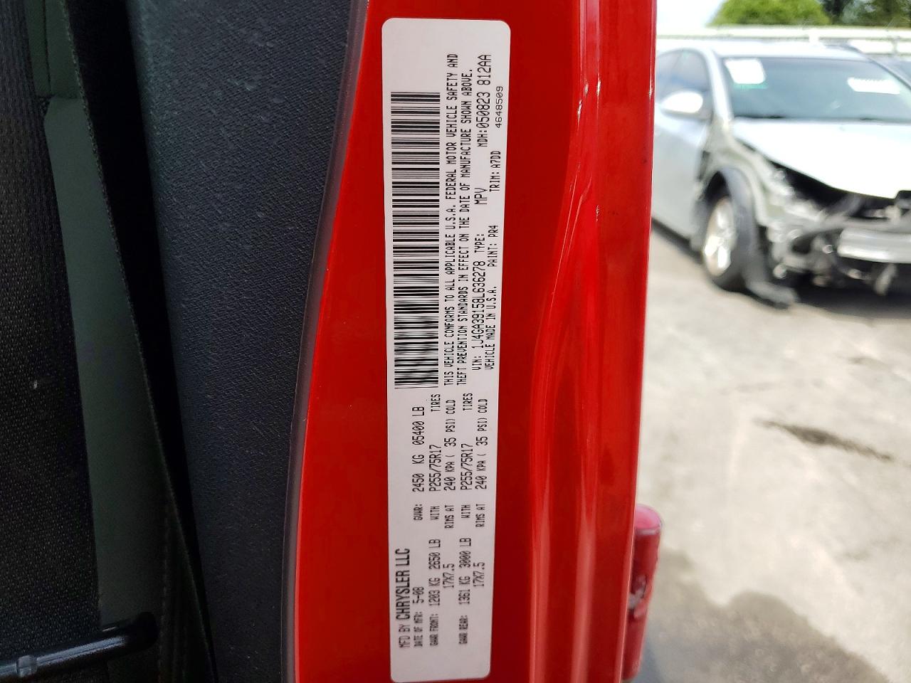 2008 Jeep Wrangler Unlimited X Red vin: 1J4GA39158L636278