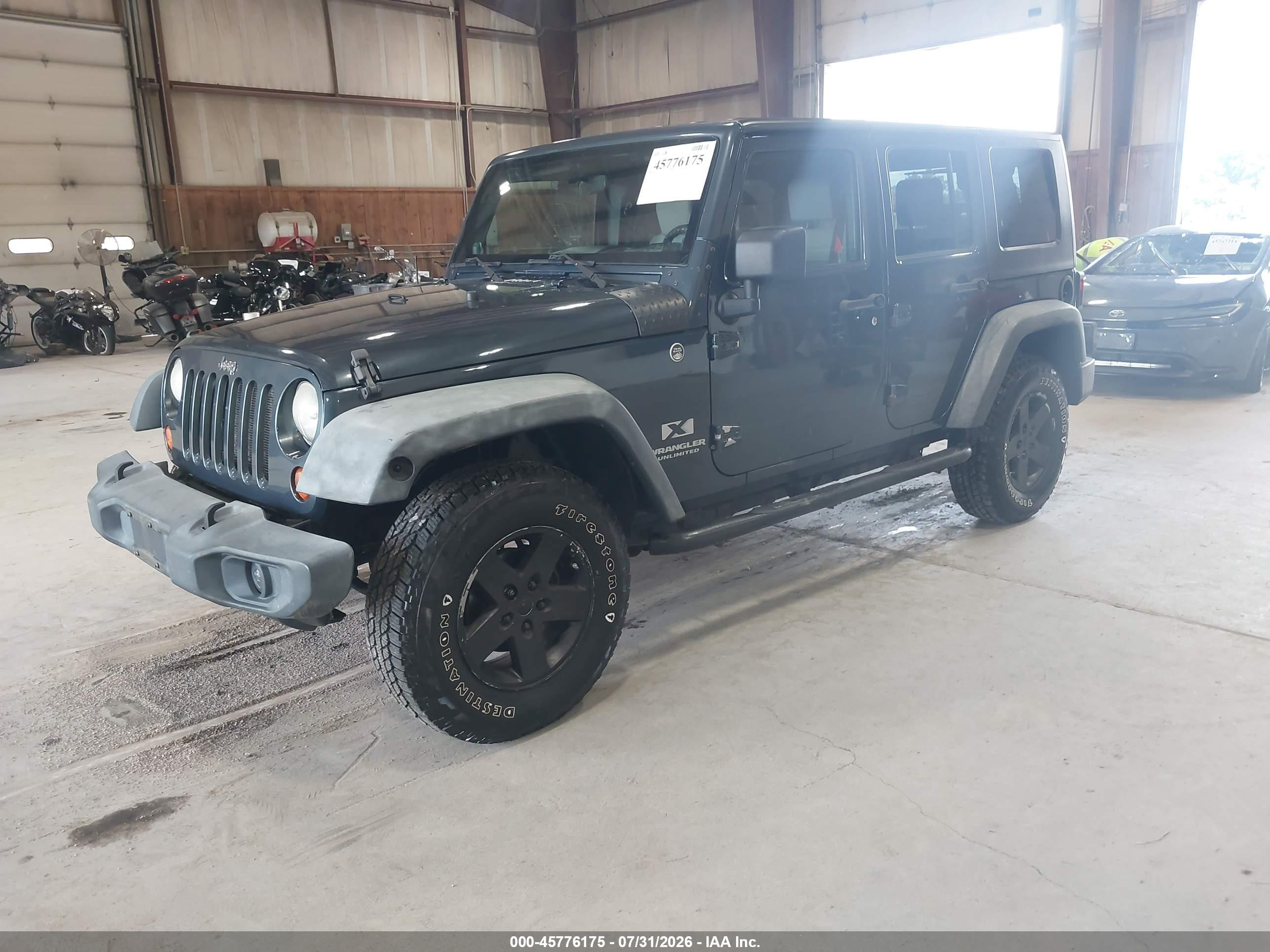 2008 Jeep Wrangler Unlimited X Blue vin: 1J4GA39168L519793