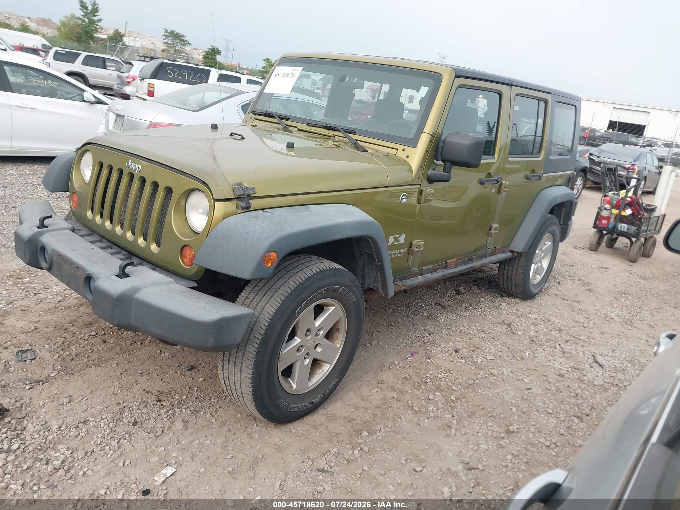 2008 Jeep Wrangler Unlimited X Green vin: 1J4GA39178L541706
