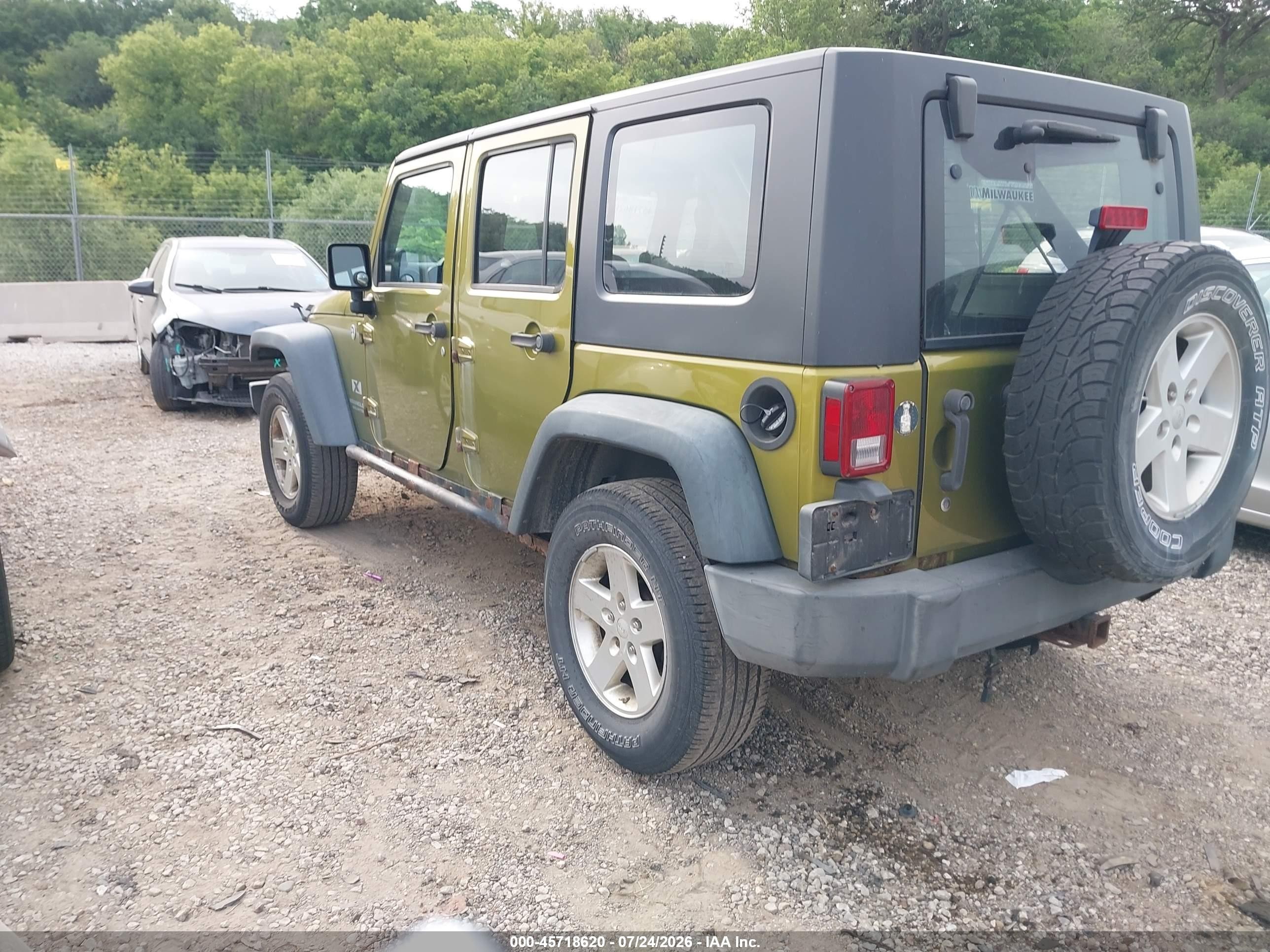 2008 Jeep Wrangler Unlimited X Green vin: 1J4GA39178L541706