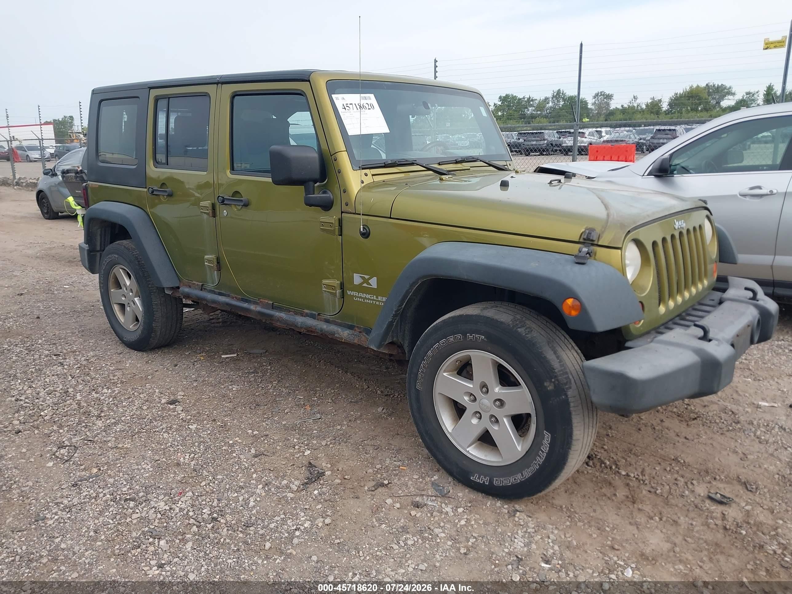 2008 Jeep Wrangler Unlimited X Green vin: 1J4GA39178L541706