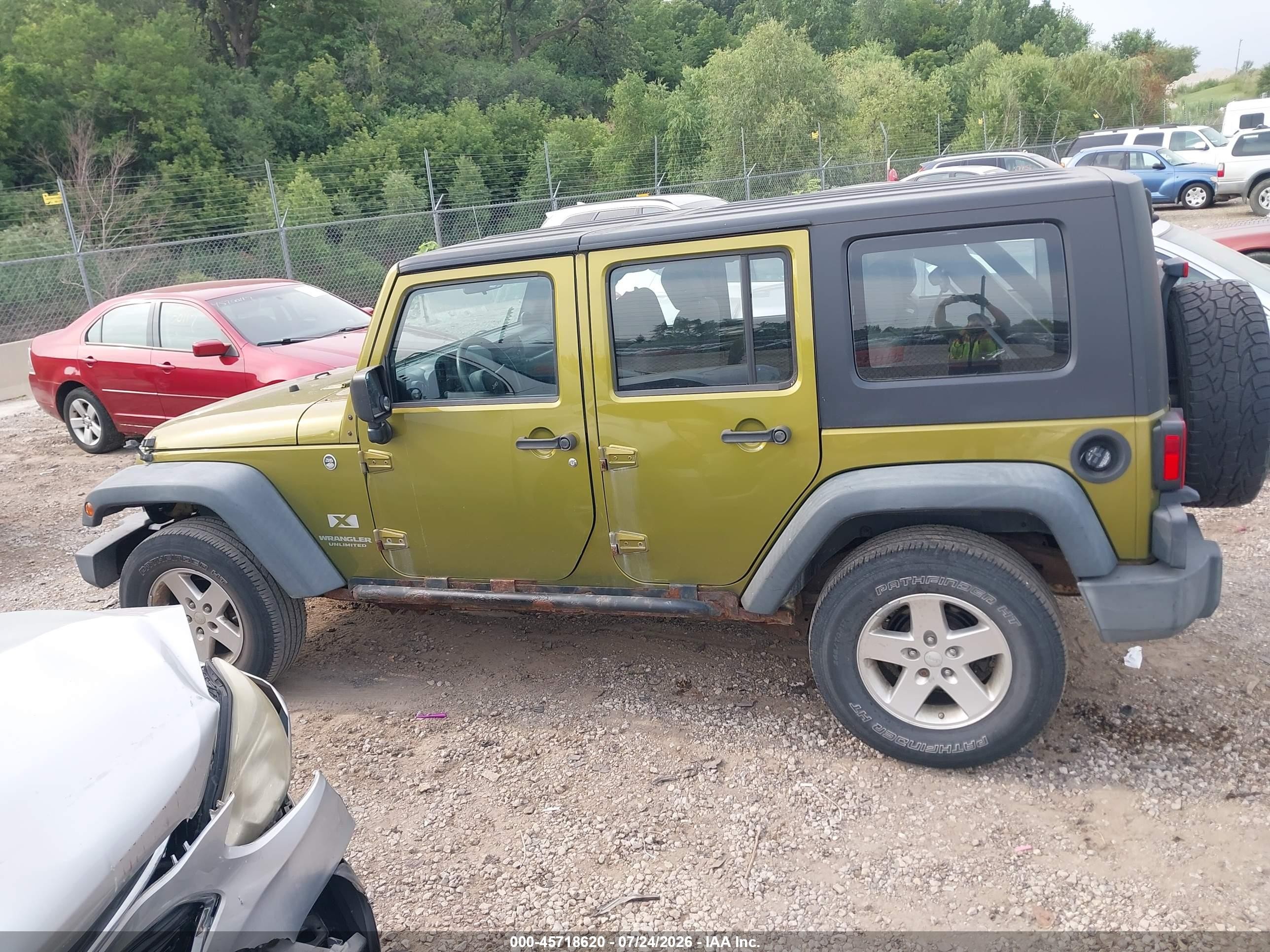 2008 Jeep Wrangler Unlimited X Green vin: 1J4GA39178L541706