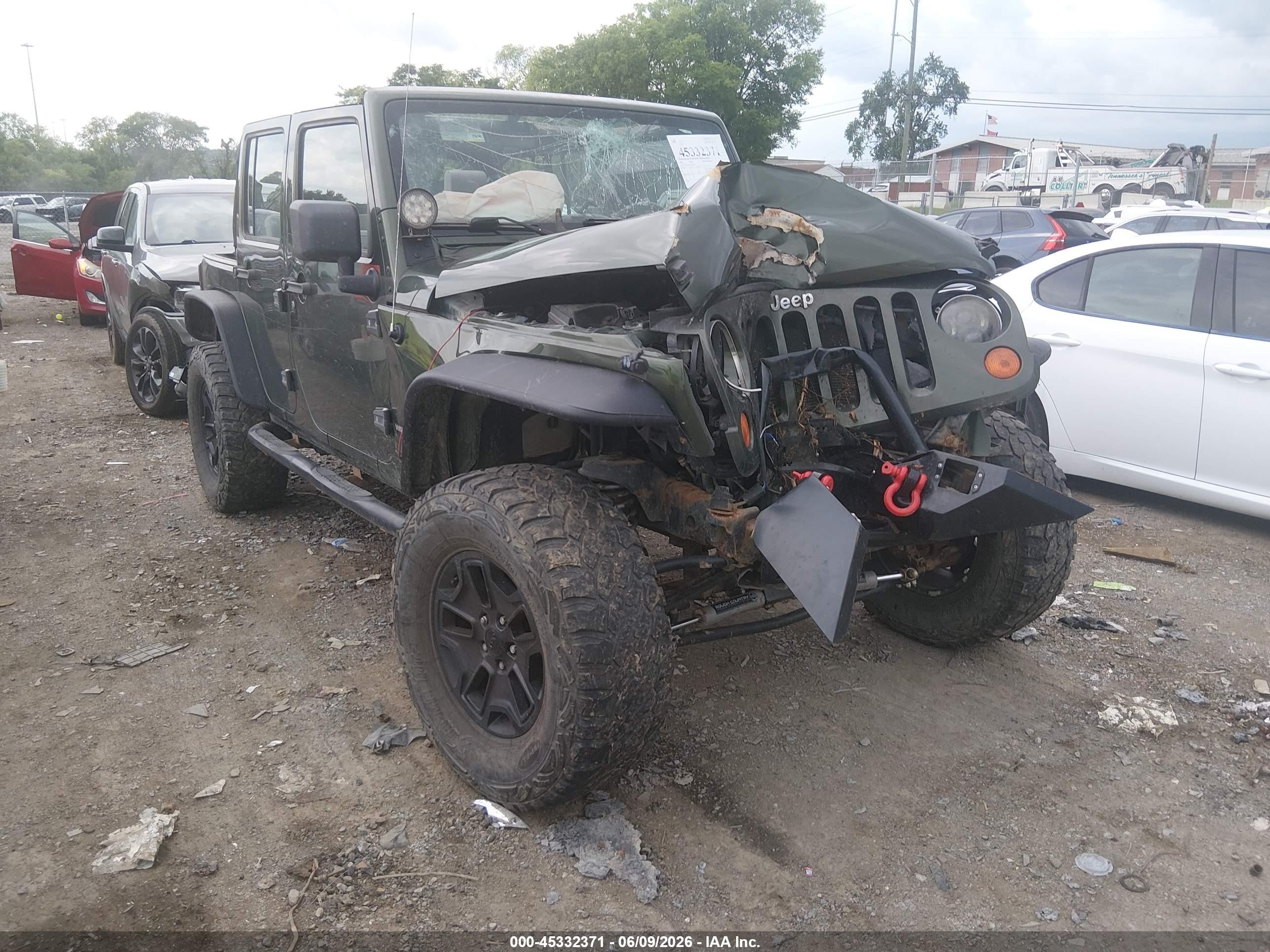 2008 Jeep Wrangler Unlimited X Green vin: 1J4GA39188L523196