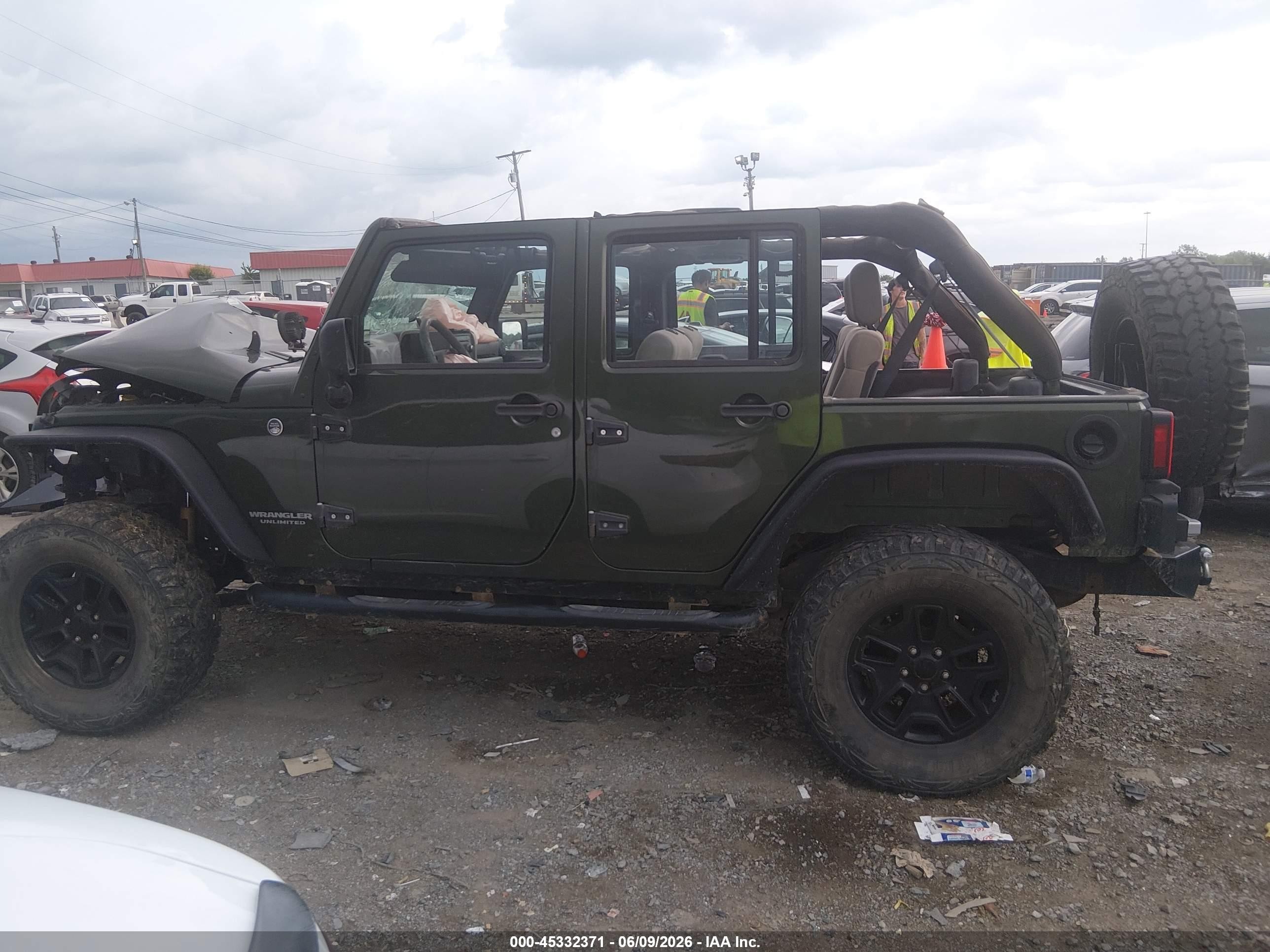 2008 Jeep Wrangler Unlimited X Green vin: 1J4GA39188L523196