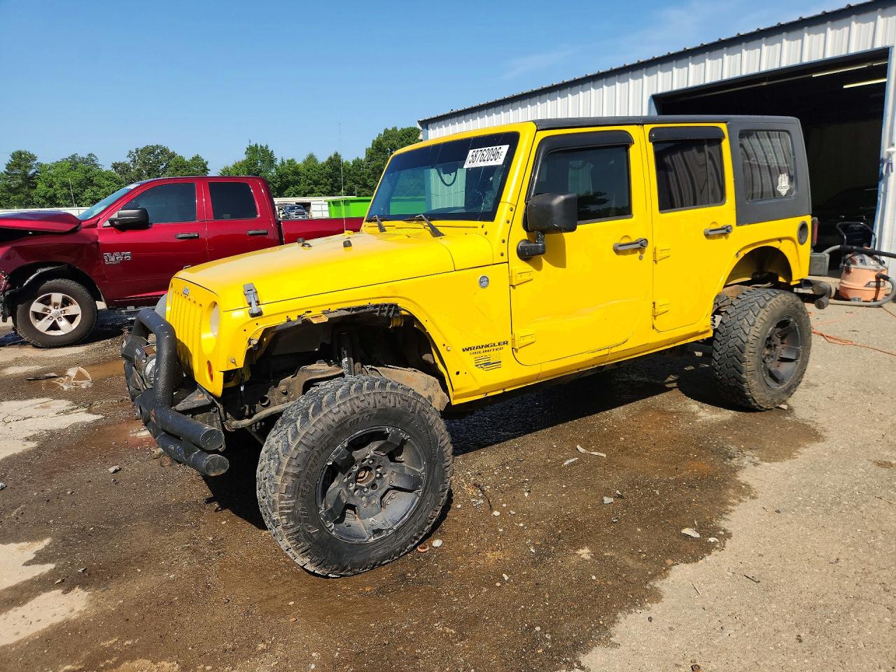 2008 Jeep Wrangler Unlimited X Yellow vin: 1J4GA39188L650515