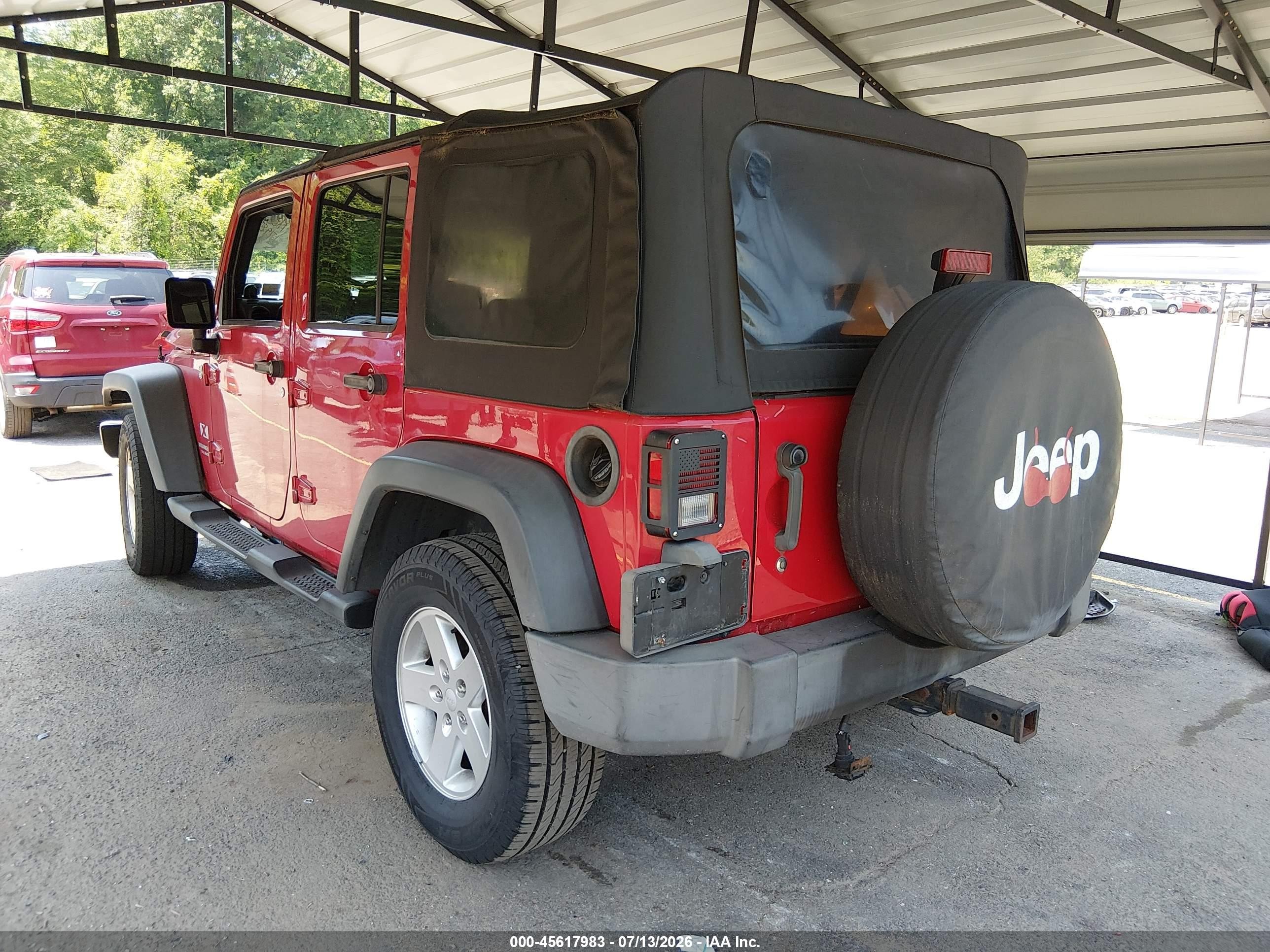2007 Jeep Wrangler Unlimited X Red vin: 1J4GA39197L140303