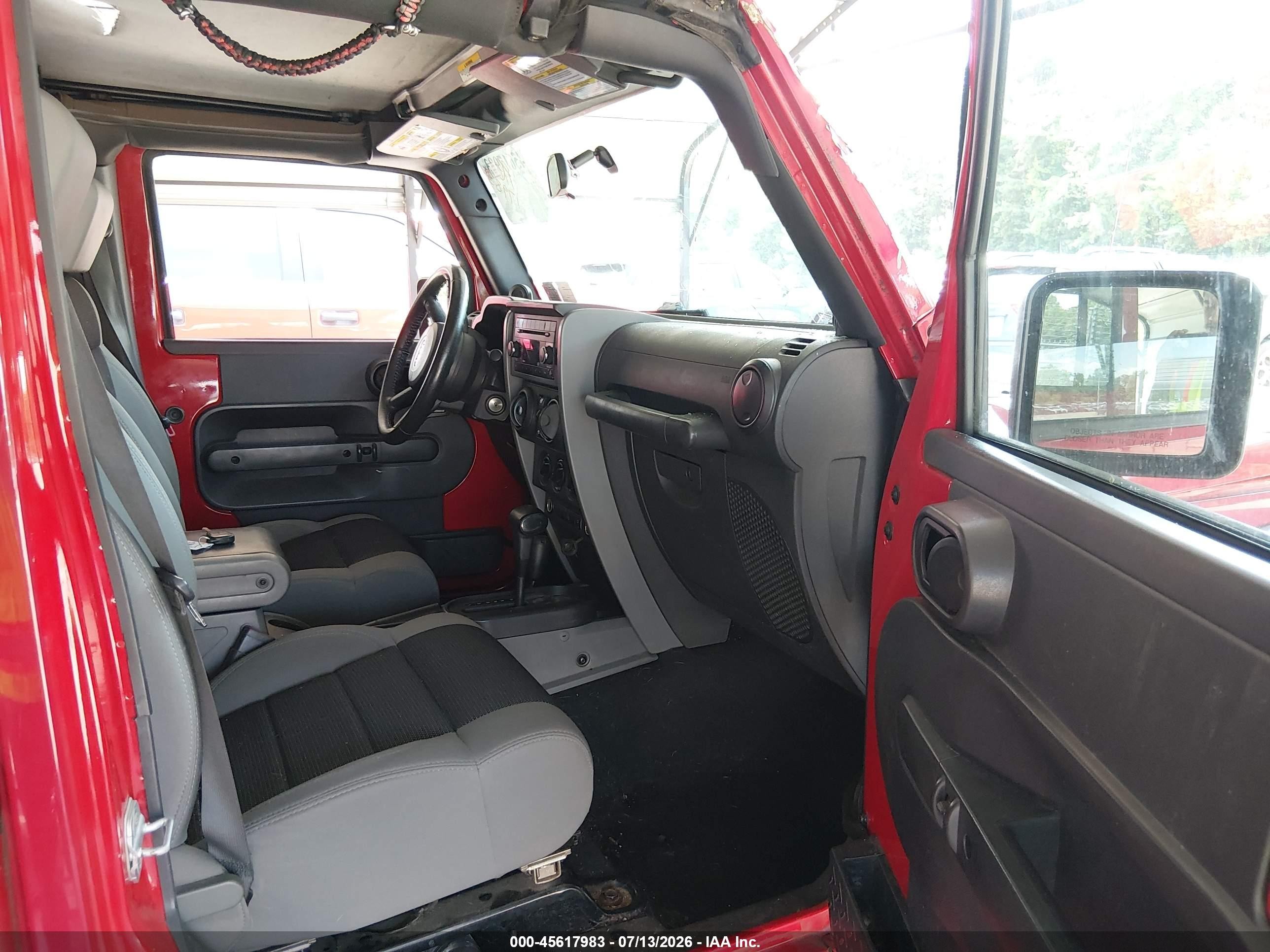 2007 Jeep Wrangler Unlimited X Red vin: 1J4GA39197L140303