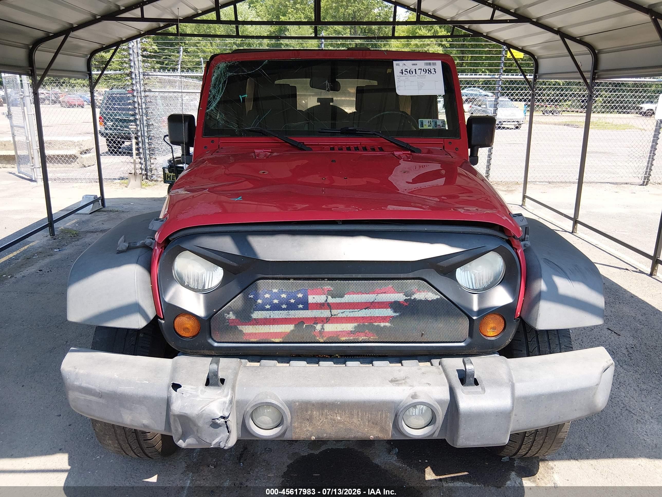 2007 Jeep Wrangler Unlimited X Red vin: 1J4GA39197L140303