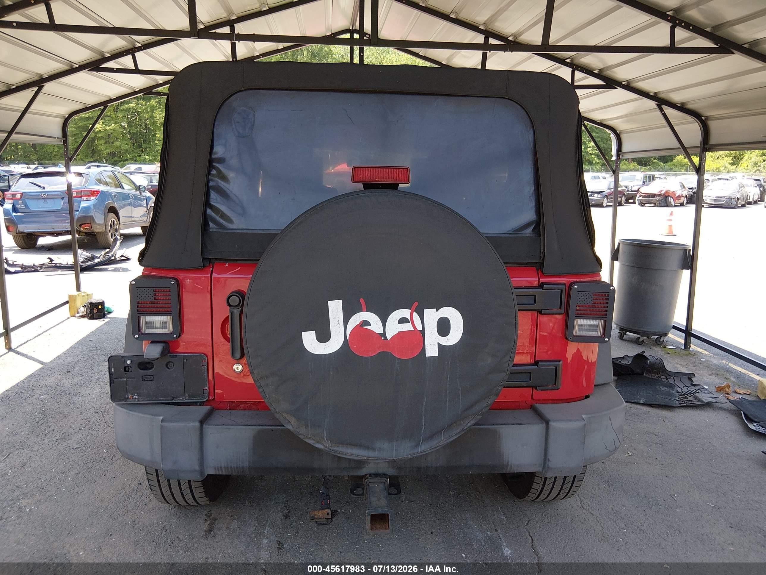 2007 Jeep Wrangler Unlimited X Red vin: 1J4GA39197L140303
