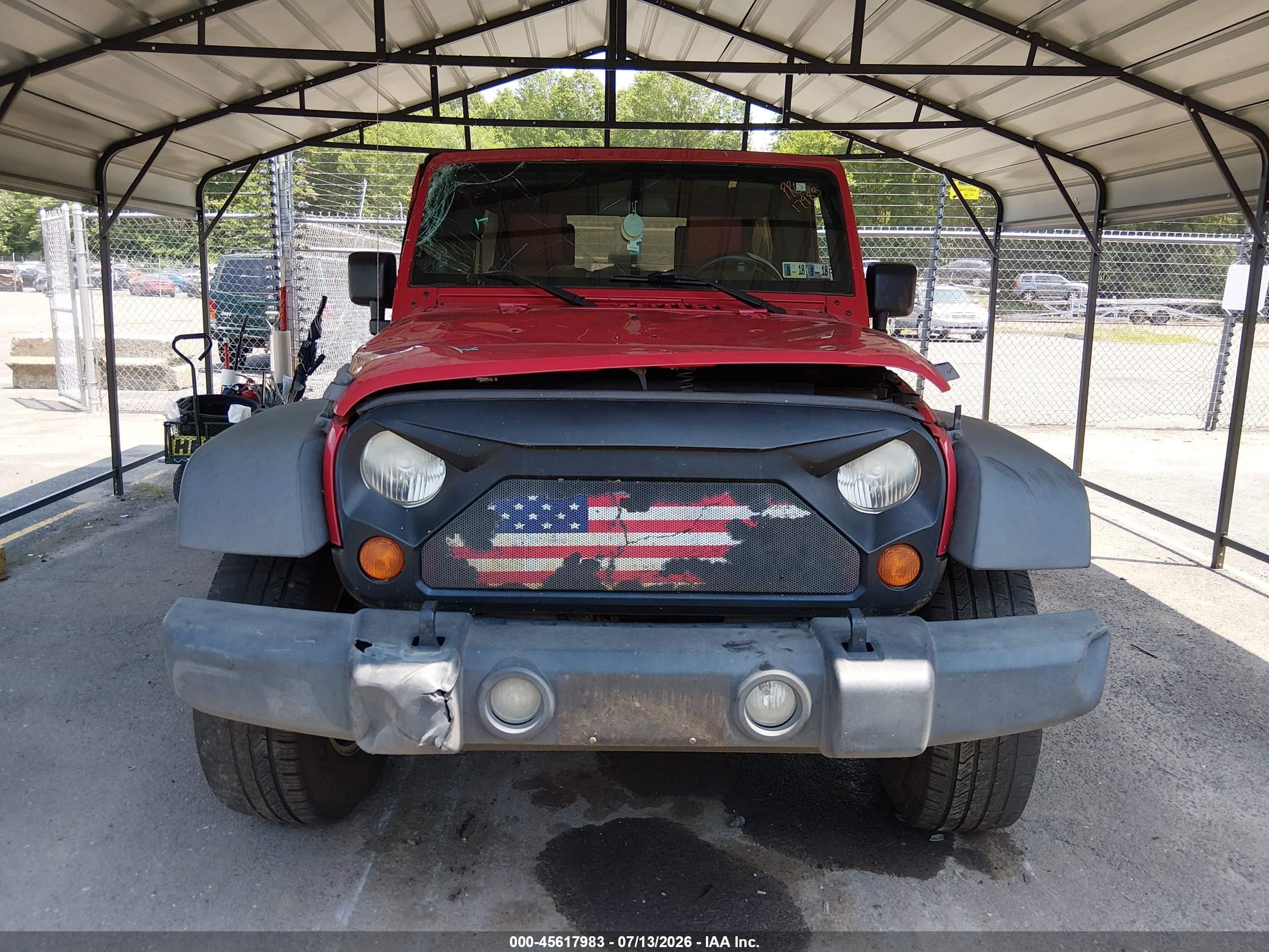 2007 Jeep Wrangler Unlimited X Red vin: 1J4GA39197L140303