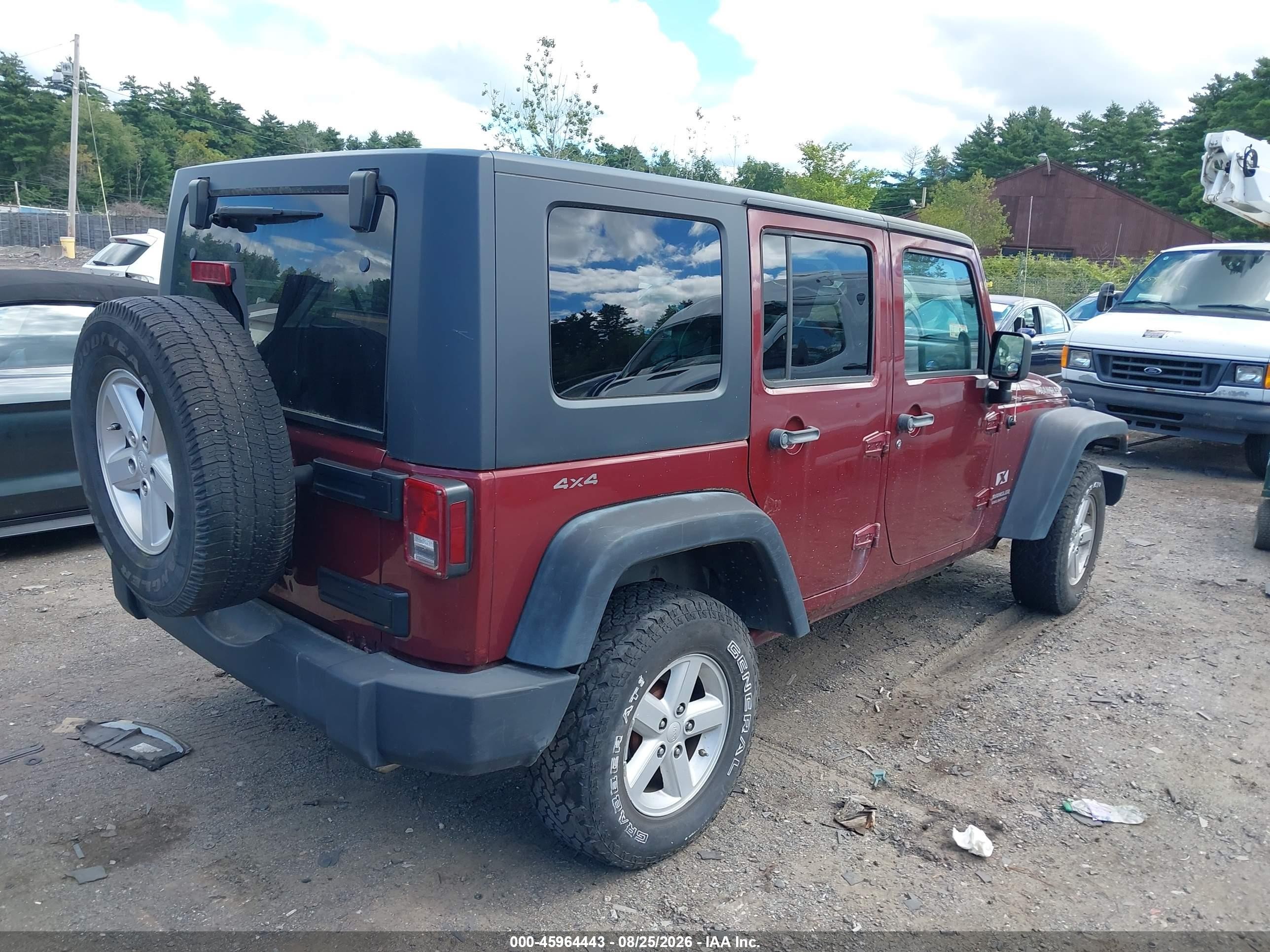 2008 Jeep Wrangler Unlimited X Red vin: 1J4GA39198L504057