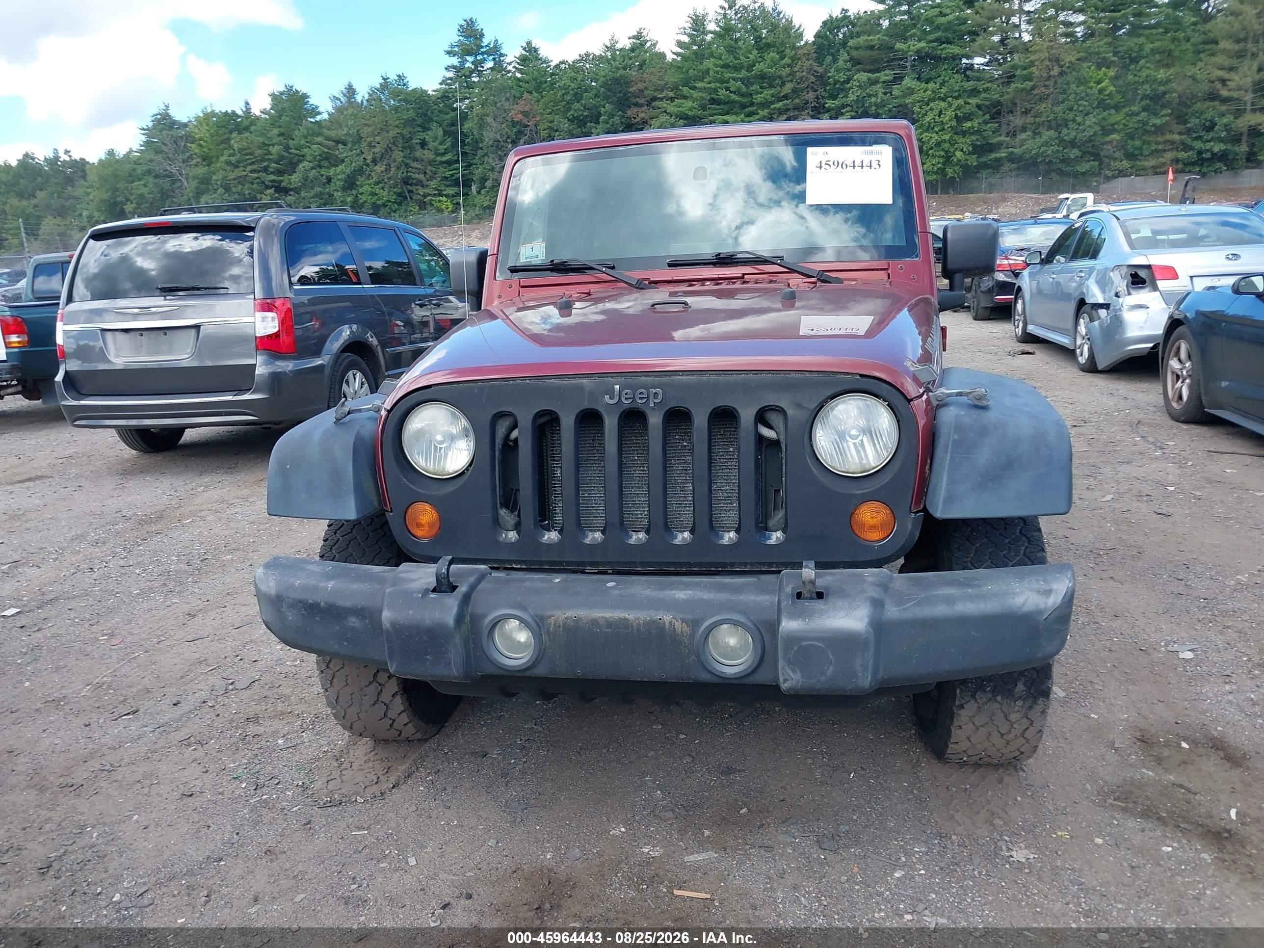 2008 Jeep Wrangler Unlimited X Red vin: 1J4GA39198L504057