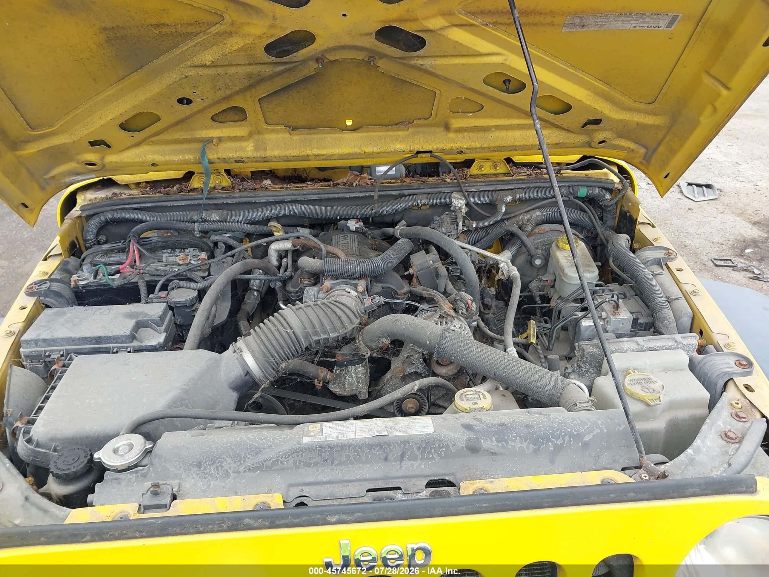 2008 Jeep Wrangler Unlimited X Yellow vin: 1J4GA39198L519447