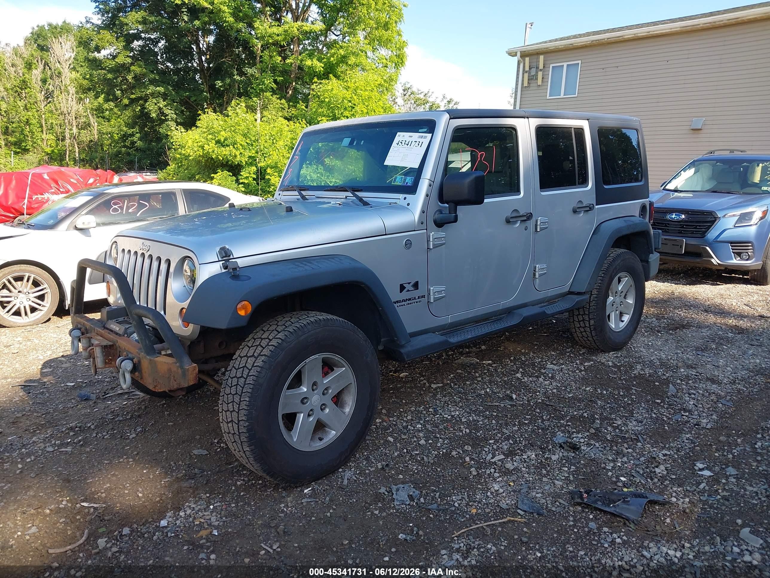 2008 Jeep Wrangler Unlimited X Gray vin: 1J4GA39198L617782