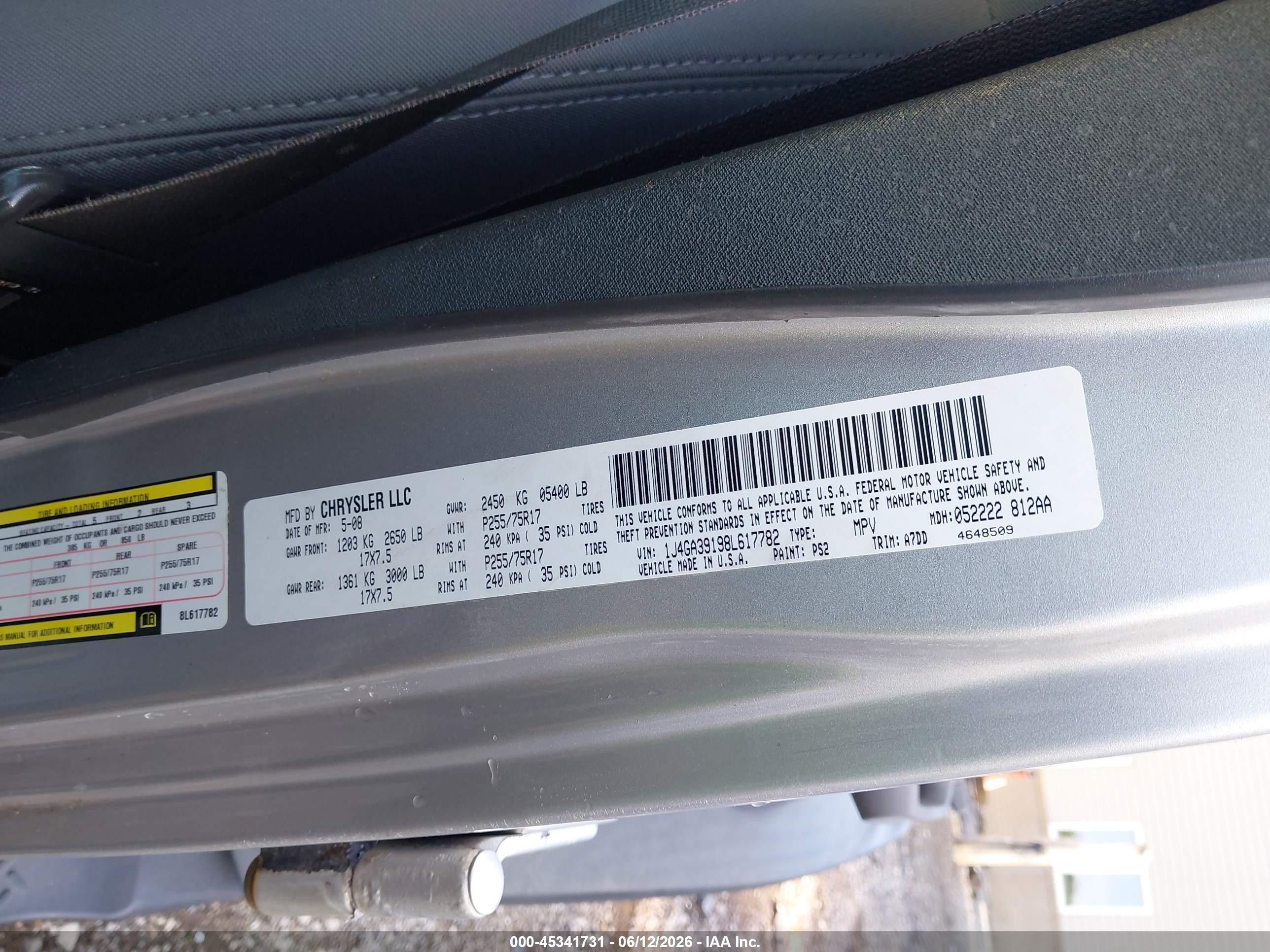 2008 Jeep Wrangler Unlimited X Gray vin: 1J4GA39198L617782