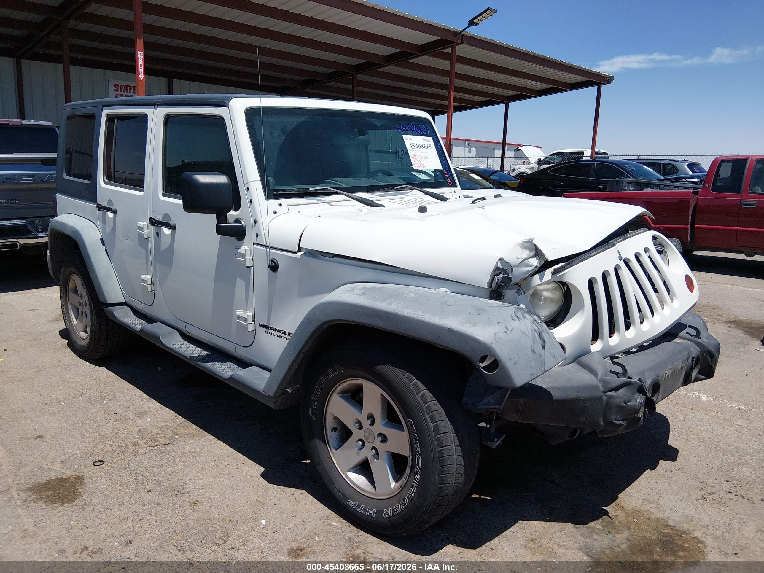 2009 Jeep Wrangler Unlimited X White vin: 1J4GA39199L736174