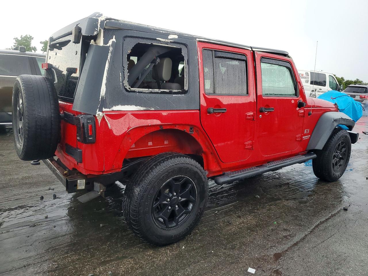 2009 Jeep Wrangler Unlimited X Red vin: 1J4GA39199L751242