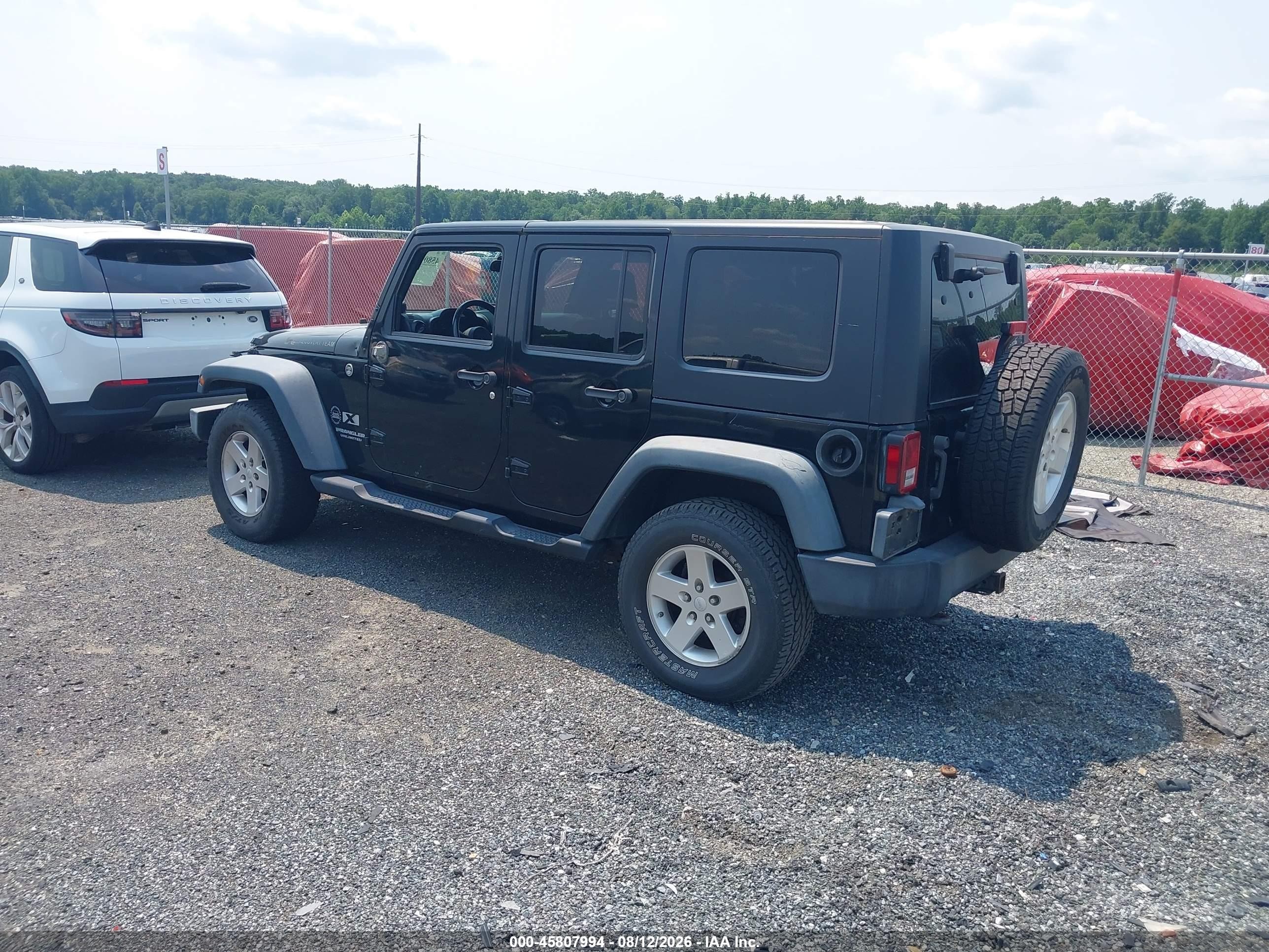 2009 Jeep Wrangler Unlimited X Black vin: 1J4GA39199L773063