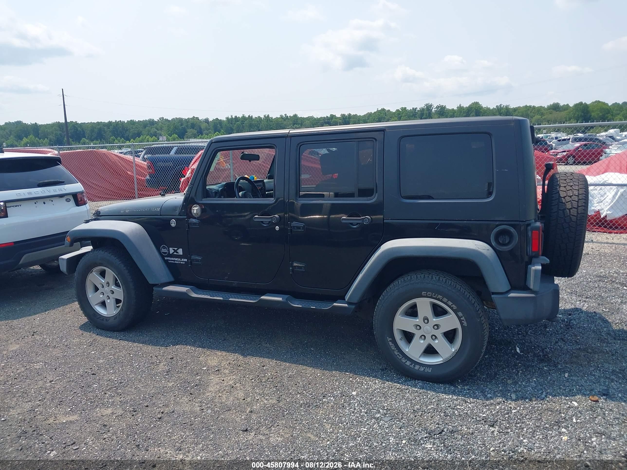 2009 Jeep Wrangler Unlimited X Black vin: 1J4GA39199L773063